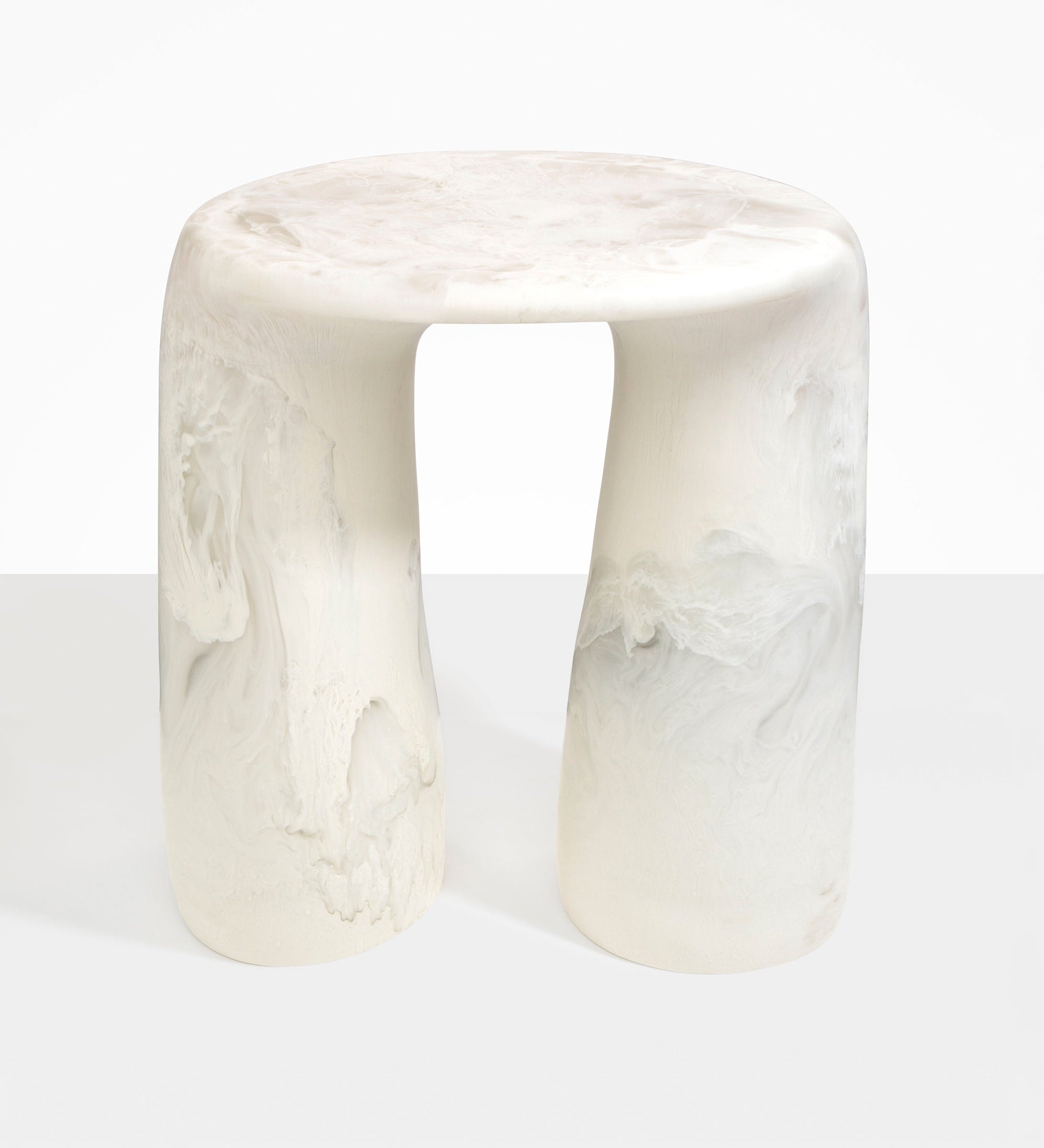 Dinosaur Designs Rock Tower Table End Tables in Chalk Swirl color resin