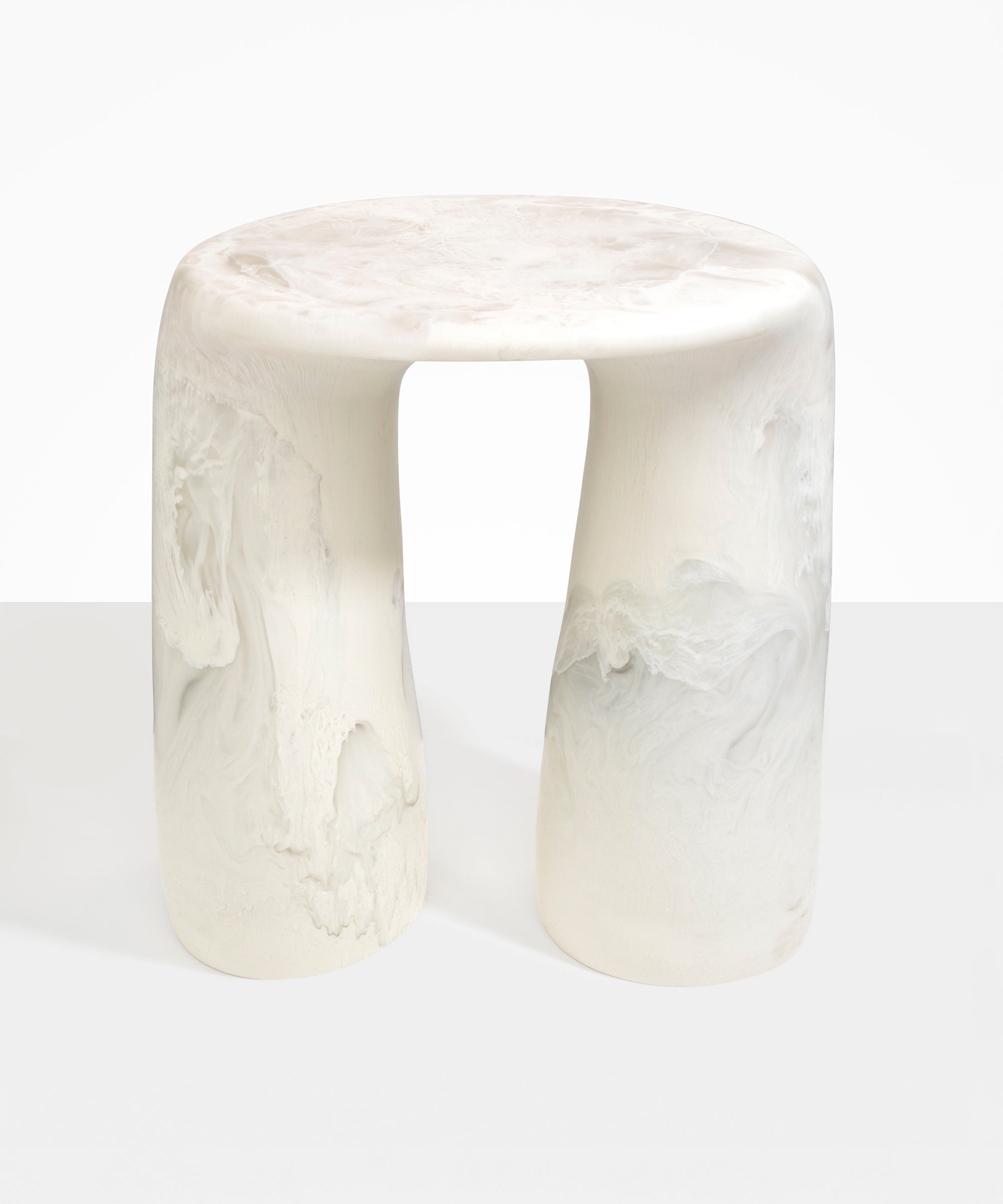 Dinosaur Designs Rock Tower Table End Tables in Chalk Swirl color resin