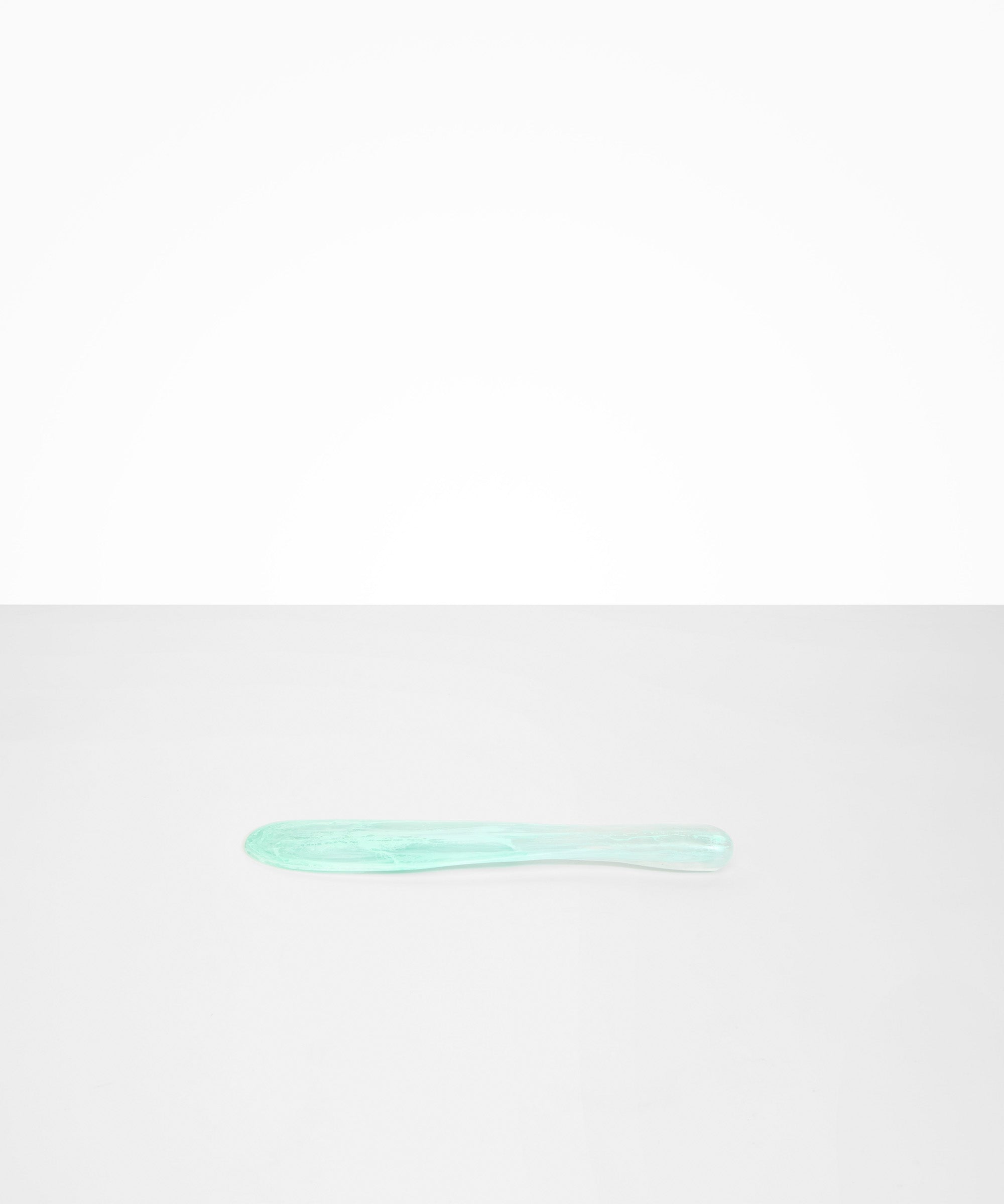 Dinosaur Designs Temple Cake Knife cake knife and server mint blue green colored resin.