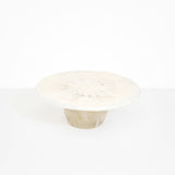 Dinosaur Designs Temple cake stand and plate in chalk swirl cream color resin