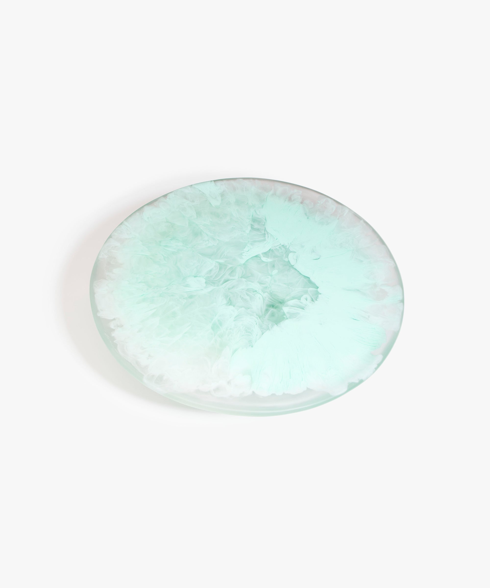 Dinosaur Designs Temple cake stand and plate in mint green color resin