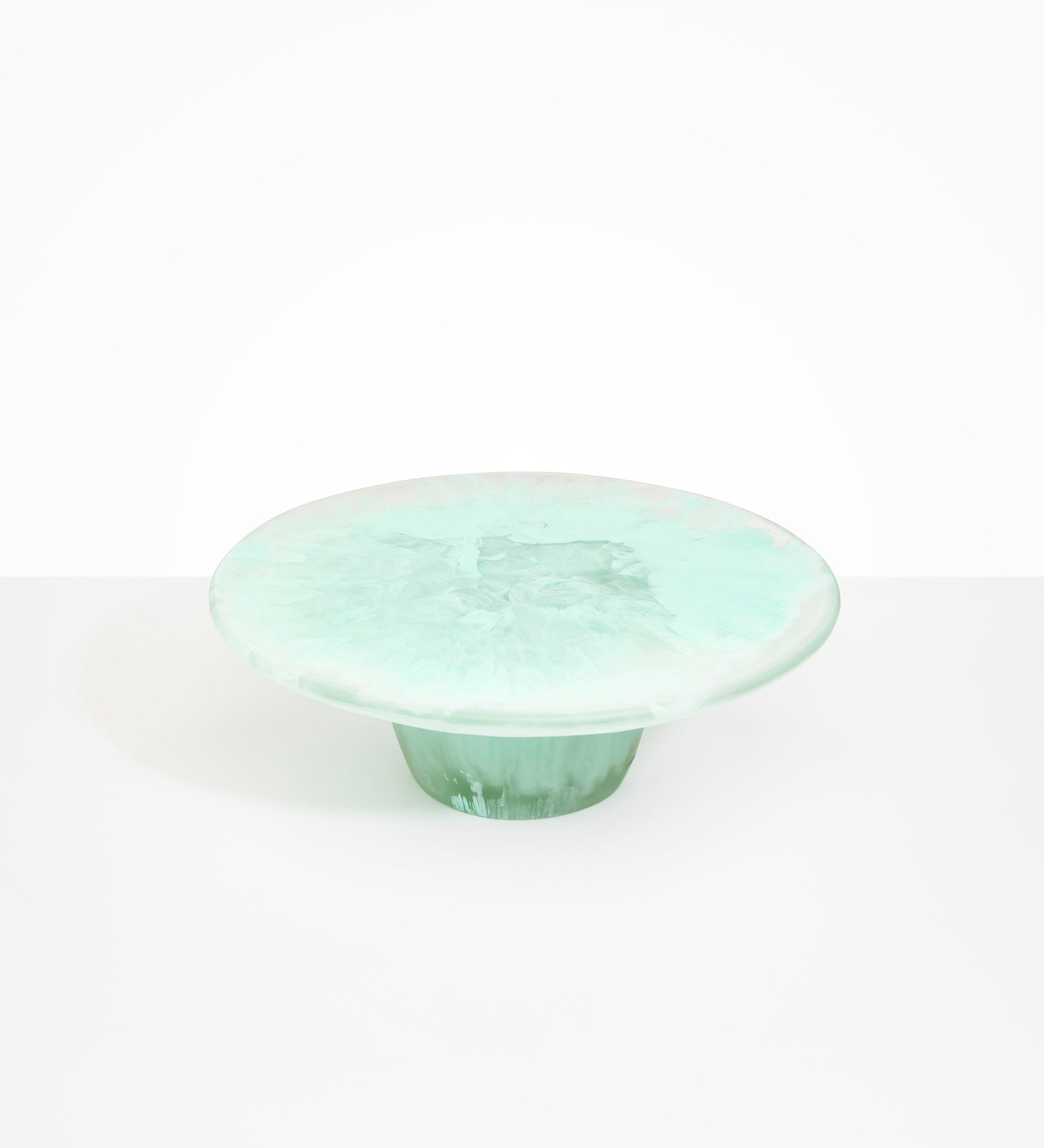 Dinosaur Designs Temple cake stand and plate in mint green color resin