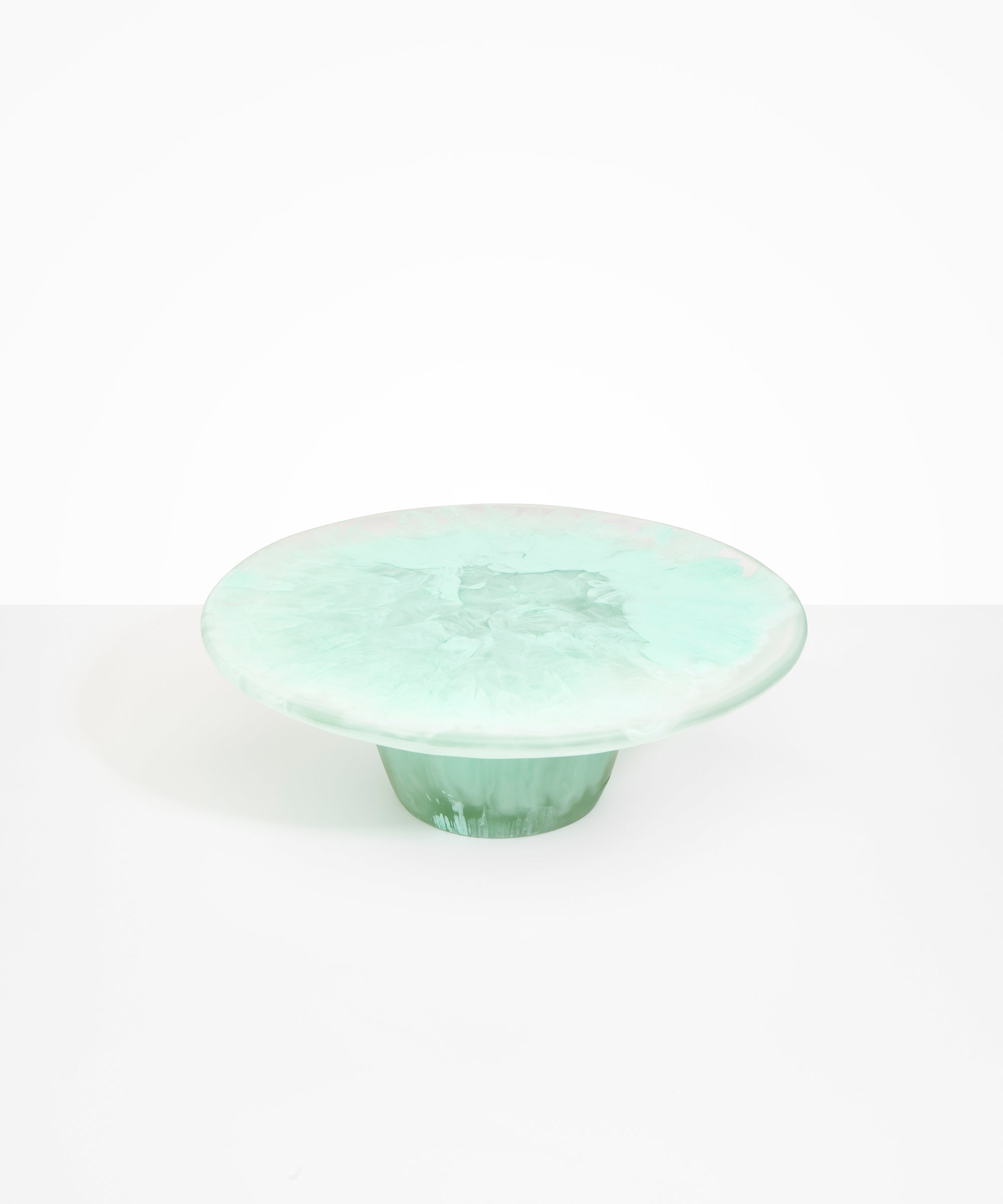 Dinosaur Designs Temple cake stand and plate in mint green color resin