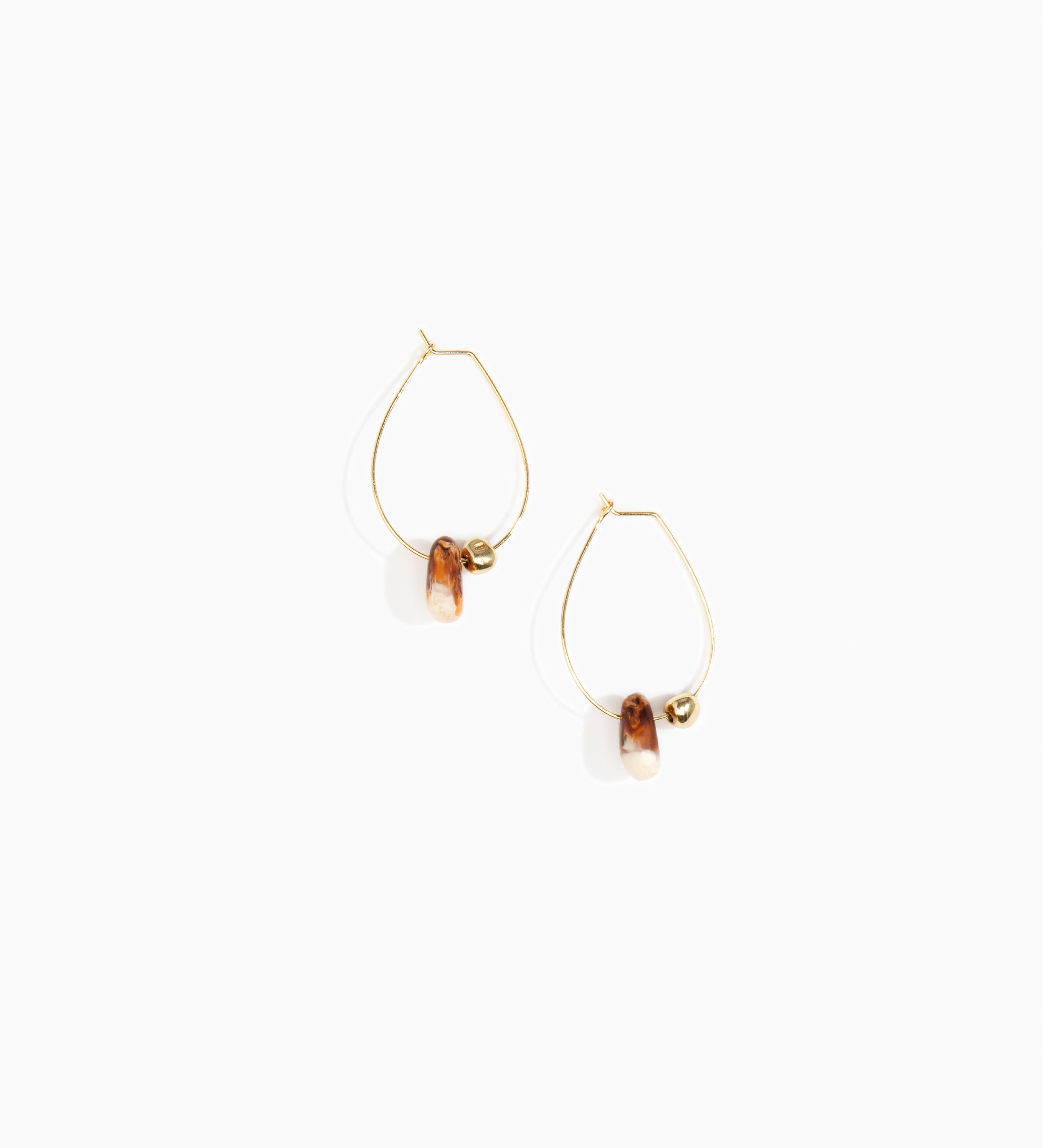 Dinosaur Designs Joie De Vivre Hoop Earrings Earrings in Light Horn color resin with Gold-Filled Material