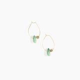 Dinosaur Designs Joie De Vivre Hoop Earrings Earrings in Moss Colour resin with Gold-Filled Material