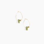 Dinosaur Designs Joie De Vivre Hoop Earrings Earrings in Olive color resin with Gold-Filled Material