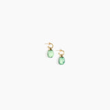 Dinosaur Designs Small River Rock Hoops Earrings in Moss color resin with Brass Hoop Material