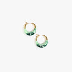 Dinosaur Designs Small Horn Hoop Earrings Earrings in Moss color resin 