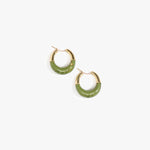 Dinosaur Designs Small Horn Hoop Earrings Earrings in Olive color resin