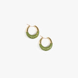 Dinosaur Designs Small Horn Hoop Earrings Earrings in Olive color resin