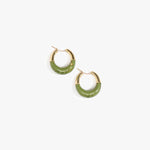 Dinosaur Designs Small Horn Hoop Earrings Earrings in Olive color resin 