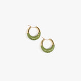 Dinosaur Designs Small Horn Hoop Earrings Earrings in Olive color resin 