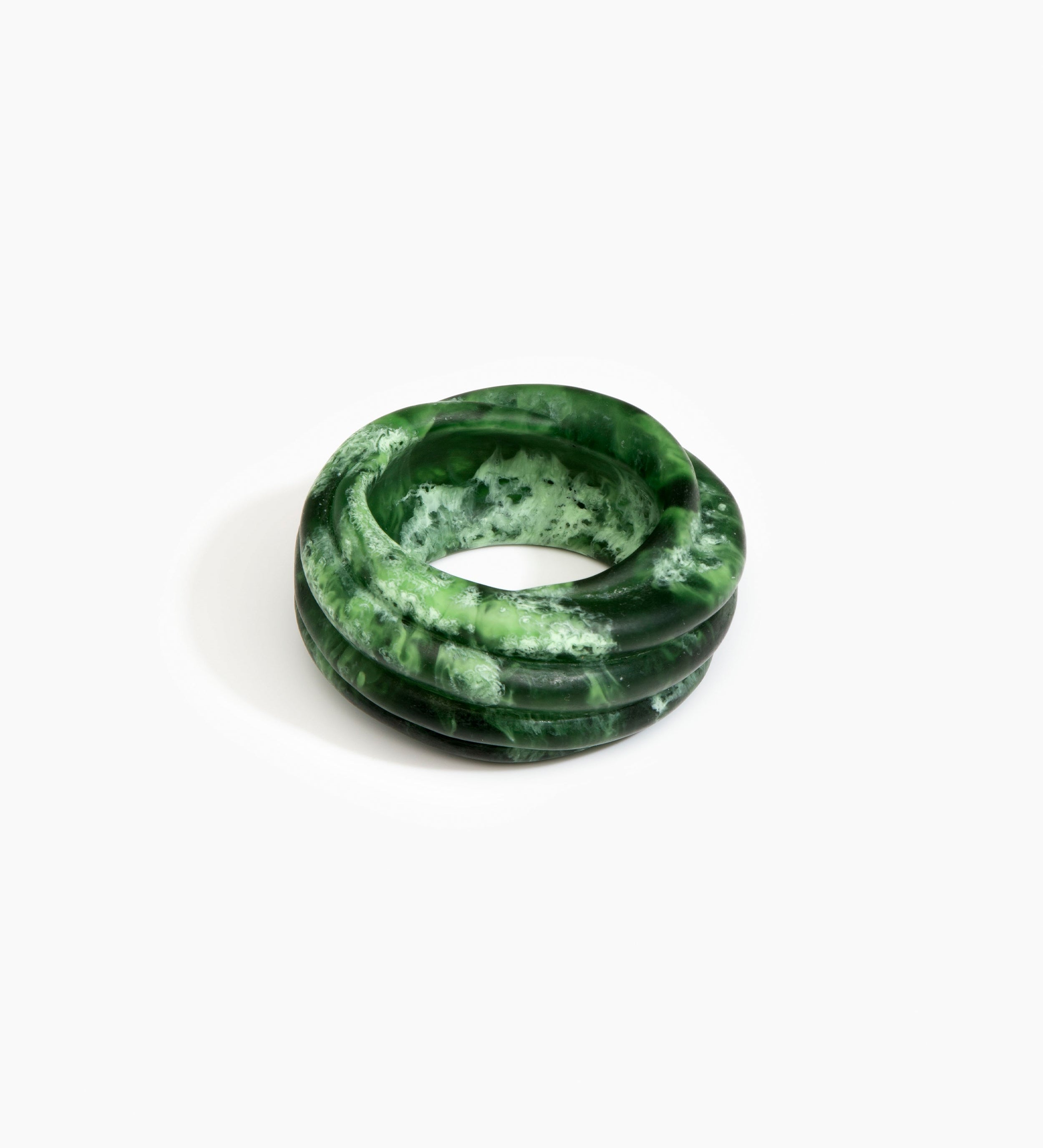 Dinosaur Designs Large Coil Bangle Jewelry in Moss color resin with Regular Fit