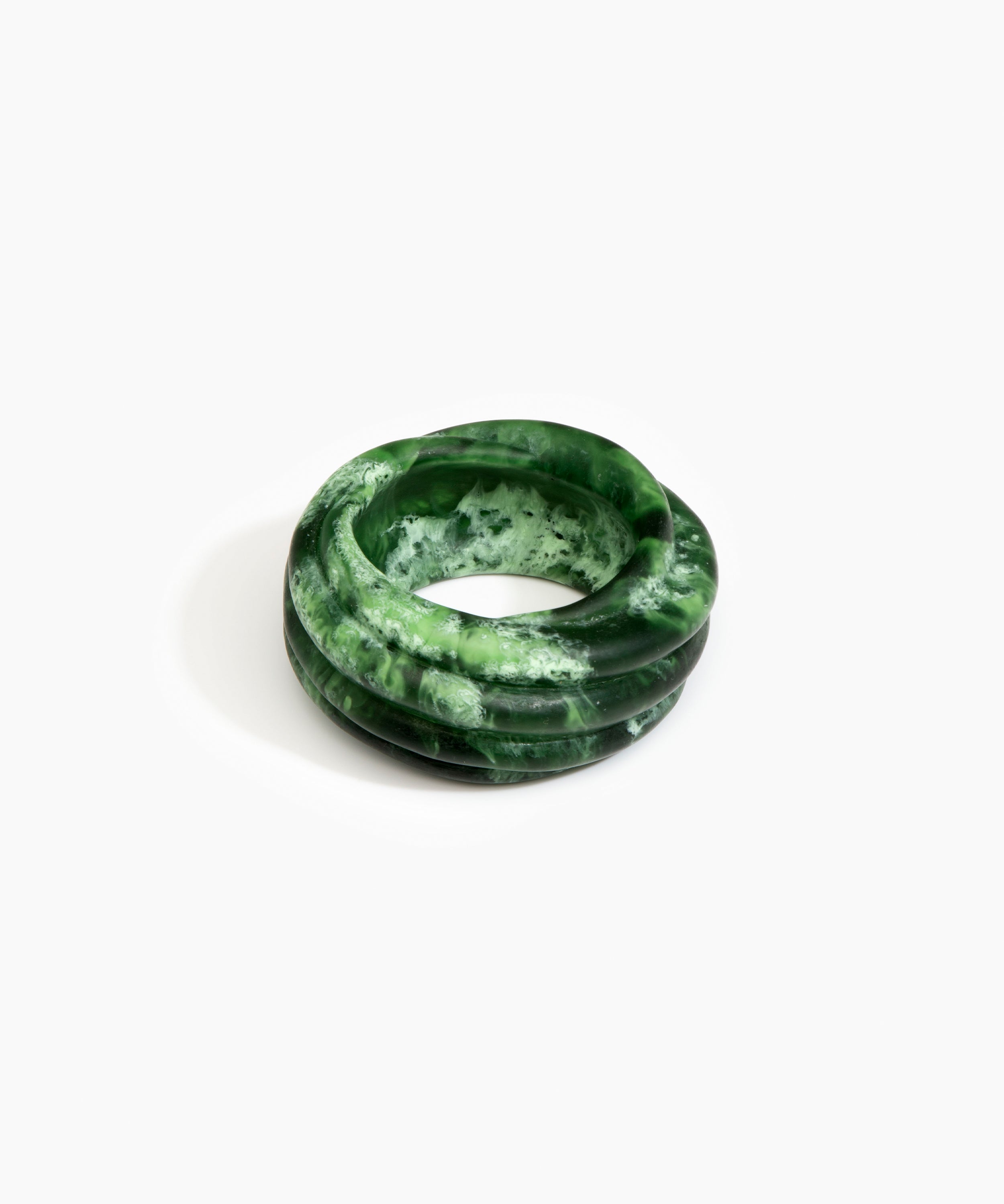 Dinosaur Designs Large Coil Bangle Jewelry in Moss color resin with Regular Fit