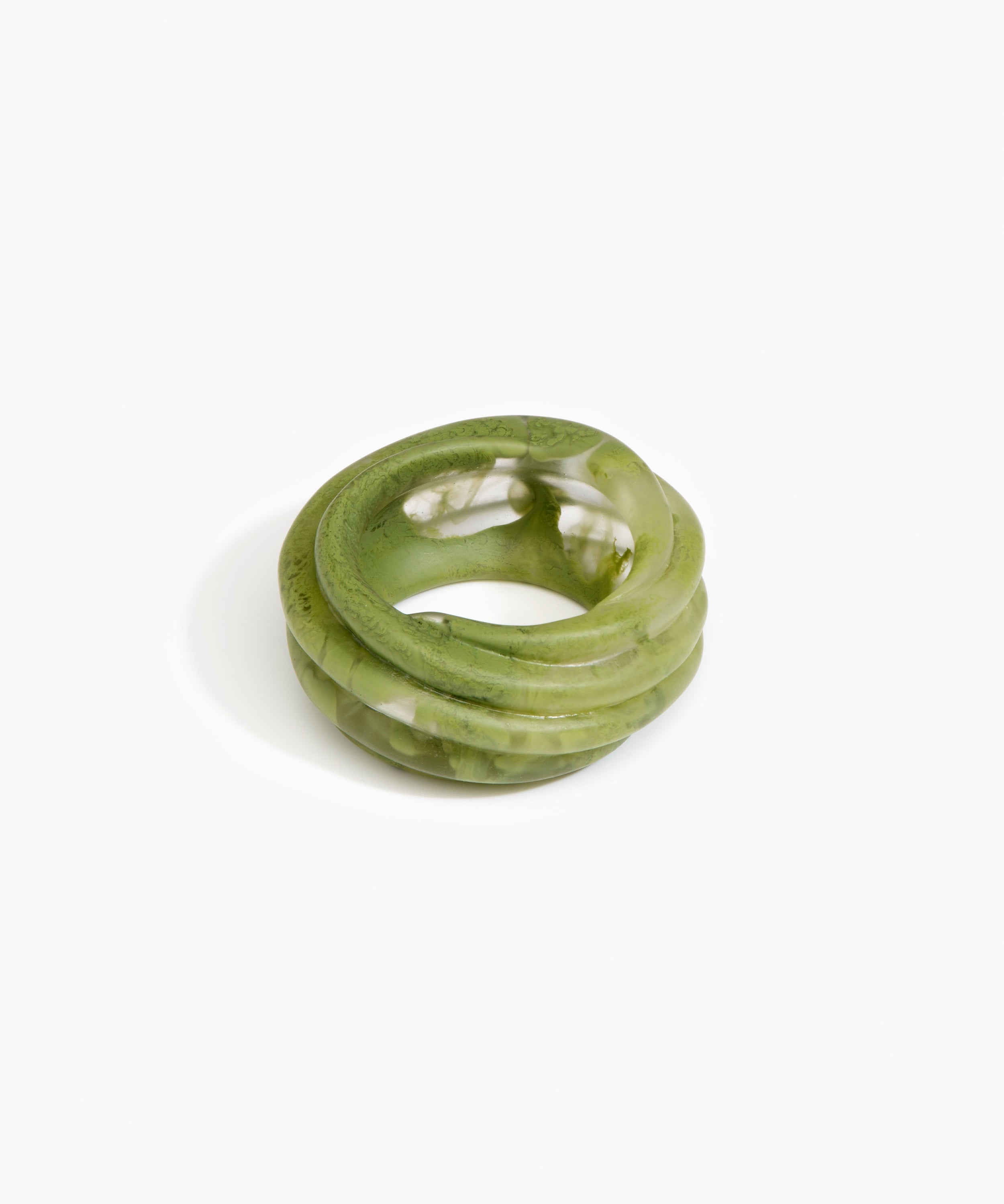 Dinosaur Designs Large Coil Bangle Jewelry in Olive color resin with Regular Fit