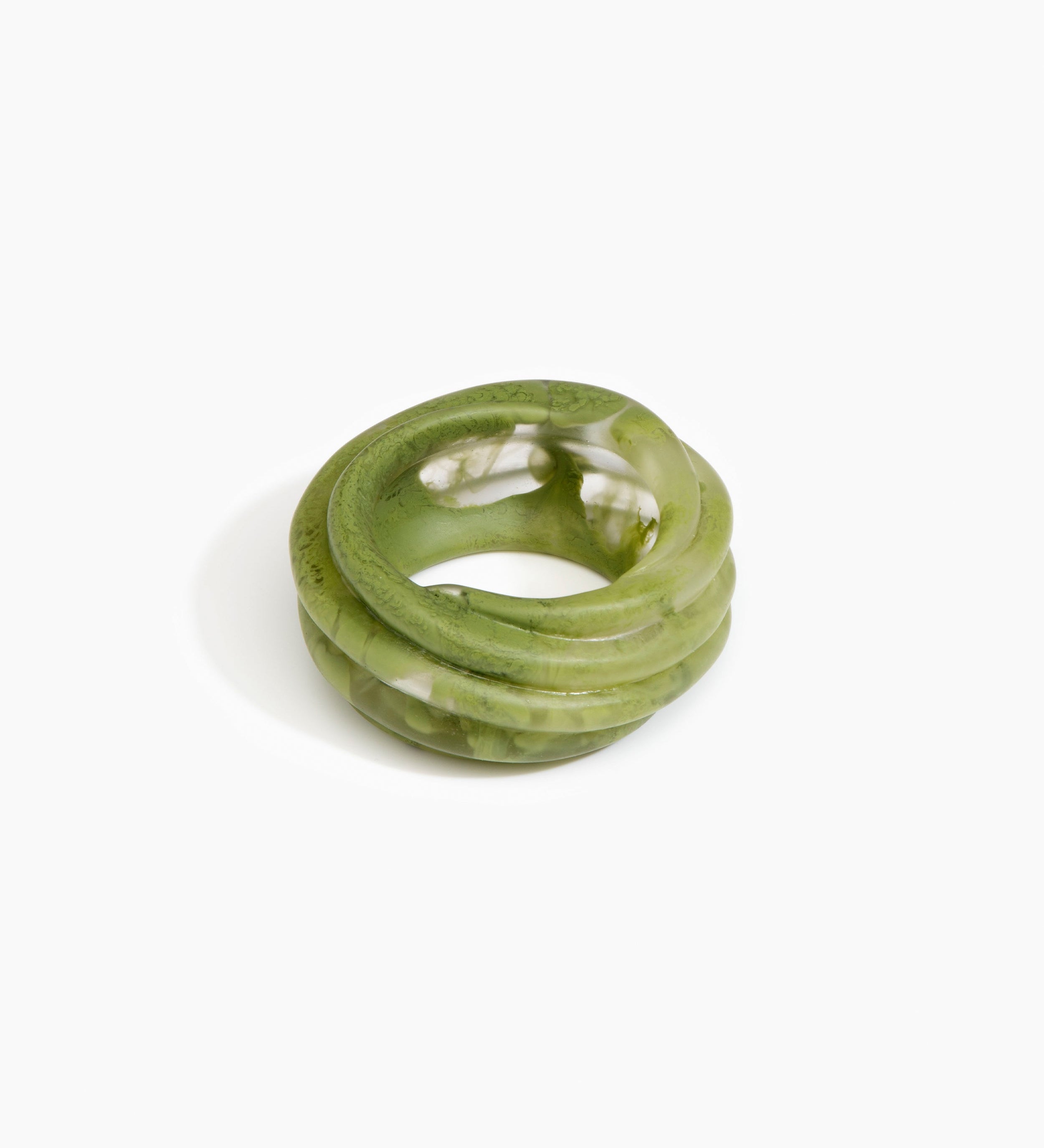 Dinosaur Designs Large Coil Bangle Jewelry in Olive color resin with Regular Fit