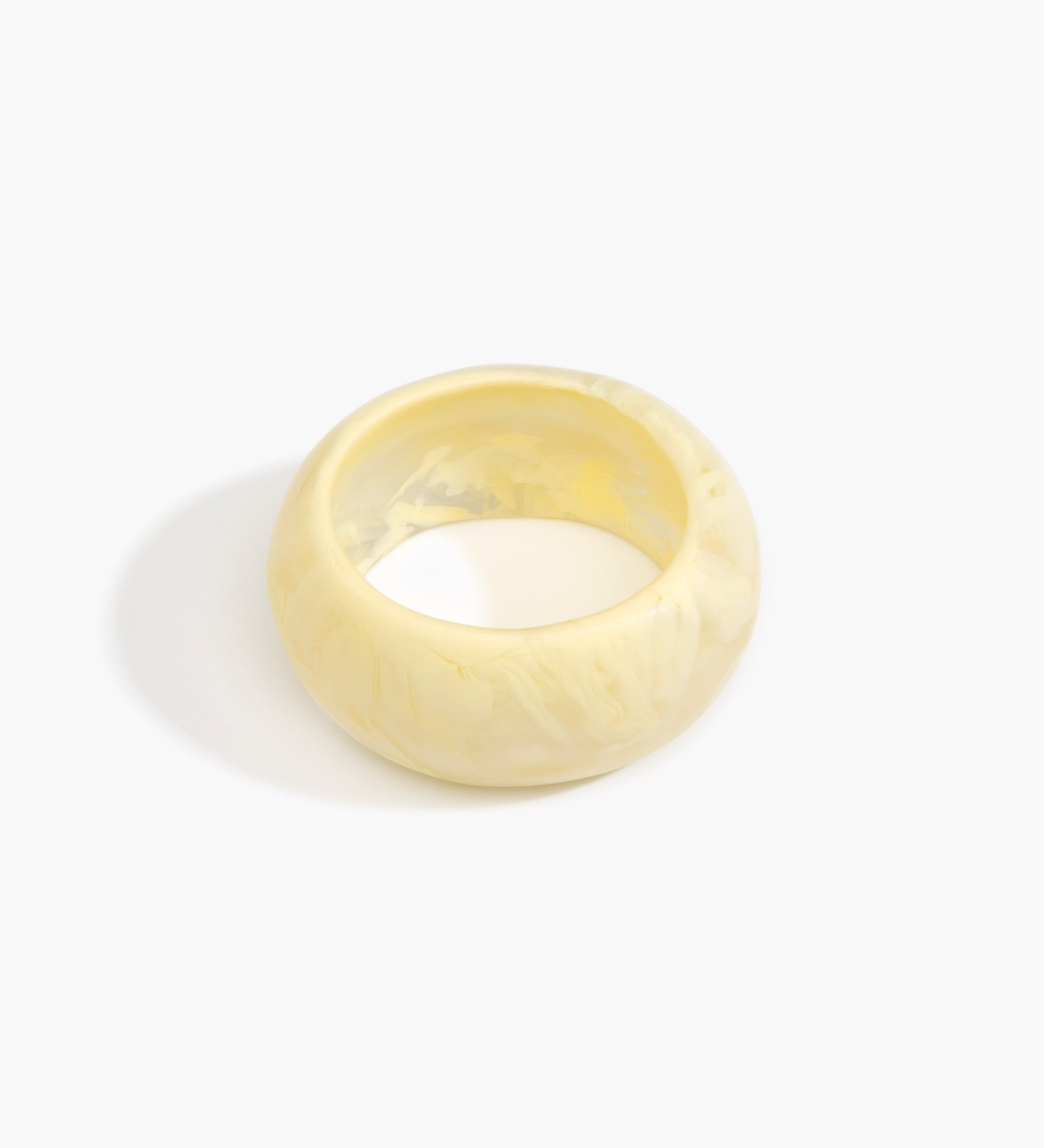 Dinosaur Designs Large Organic Oval Bangle Bracelets in Lemon color resin with Wide Fit