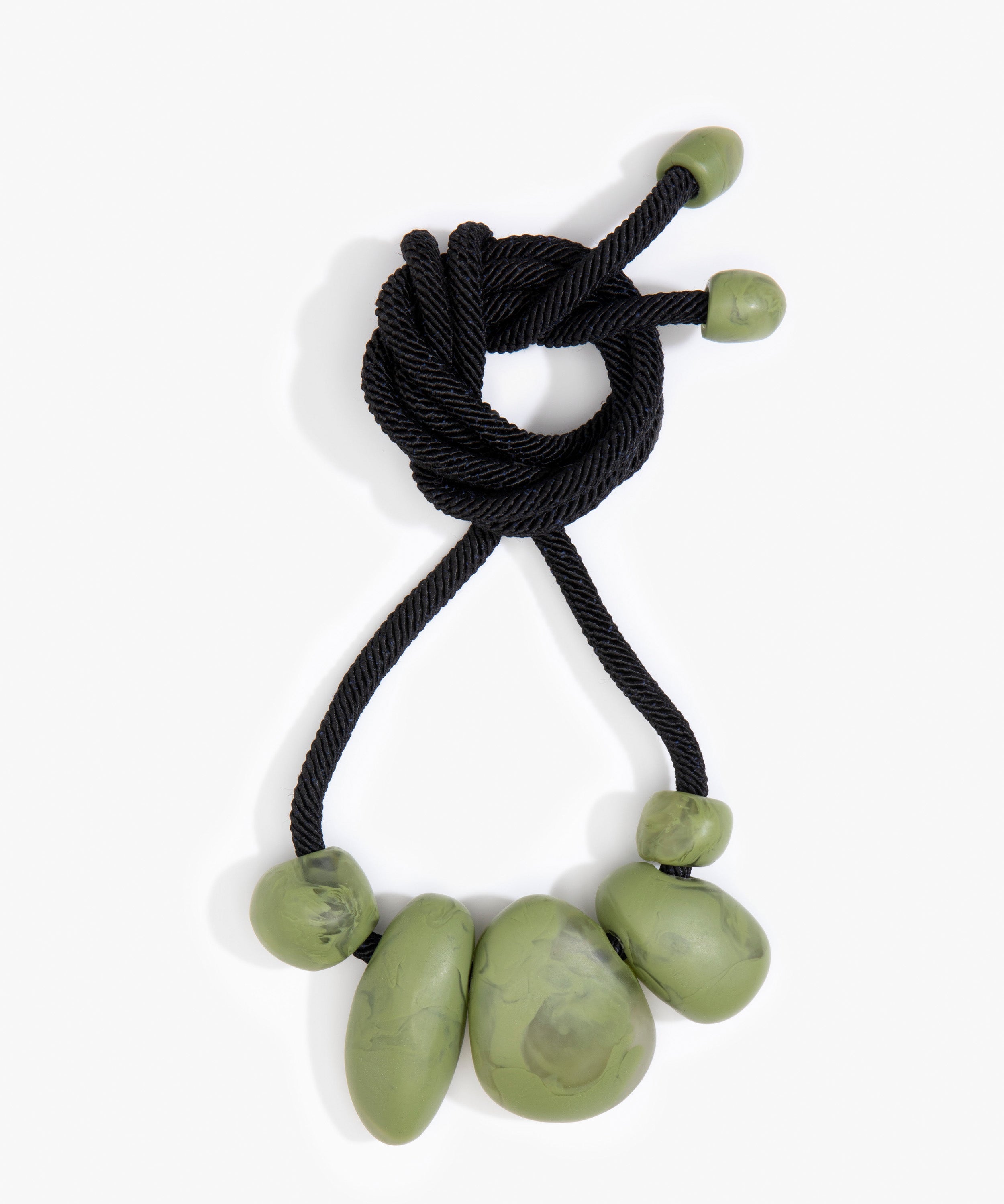 Dinosaur Designs Boulder Rock Necklace Necklaces in Olive color resin