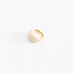 Dinosaur Designs Large Horn Ring Rings in Cream color resin with Nano-Coated Brass Material