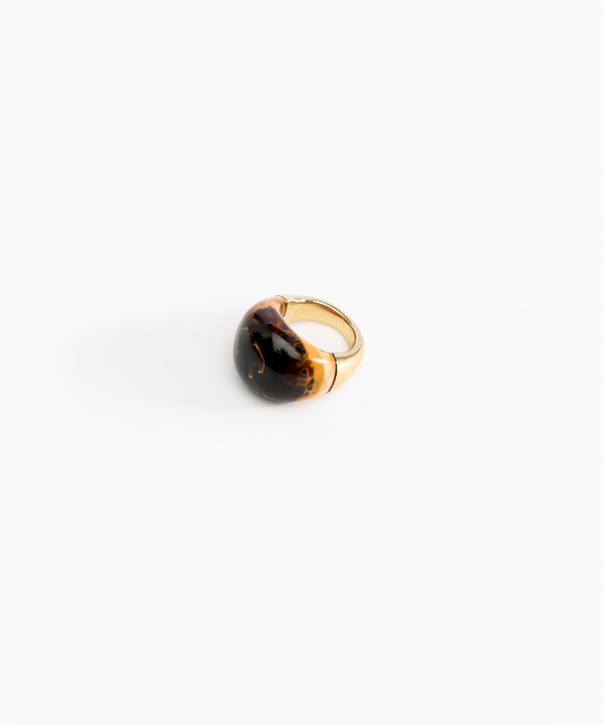 Dinosaur Designs Large Horn Ring Rings in Dark Horn color resin with Nano-Coated Brass Material