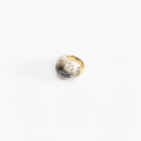 Dinosaur Designs Large Horn Ring Rings in Sandy Pearl color resin with Nano-Coated Brass Material