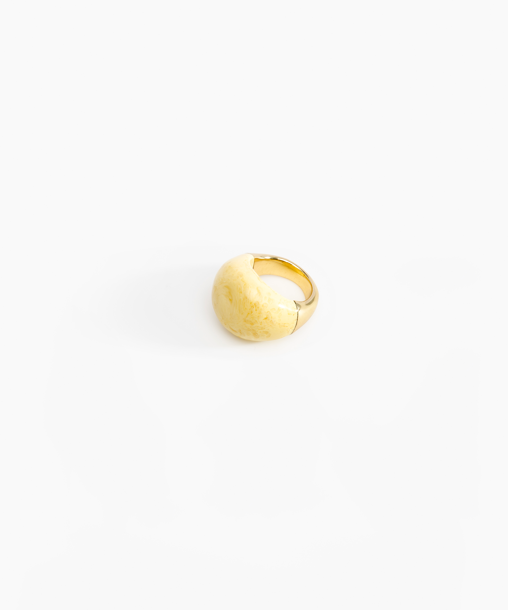 Dinosaur Designs Large Horn Ring Rings in Lemon color resin with Nano-Coated Brass Material