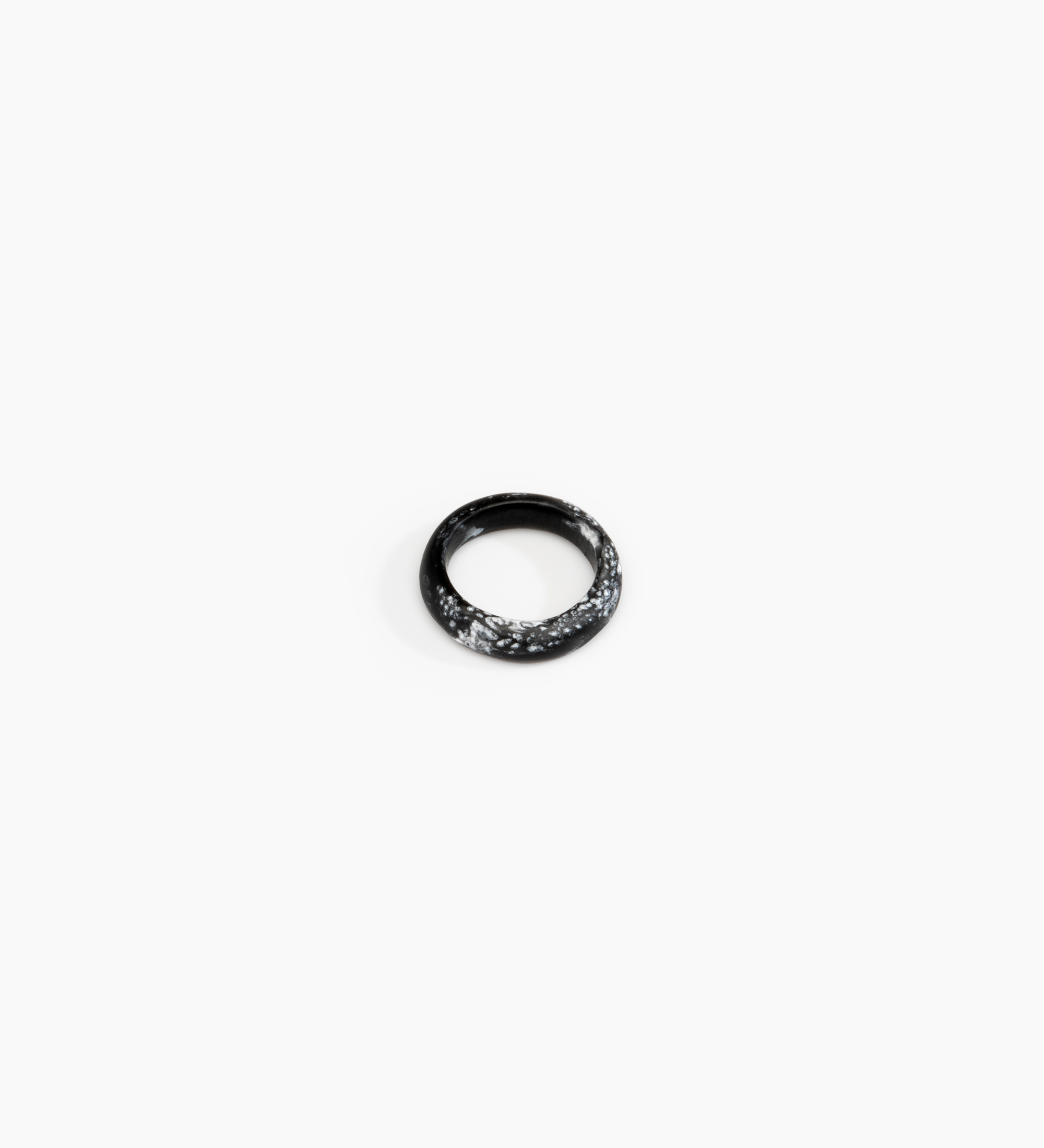 Dinosaur Designs Modern Tribal Band Ring Rings in Black Marble Colour resin with Wide Fit