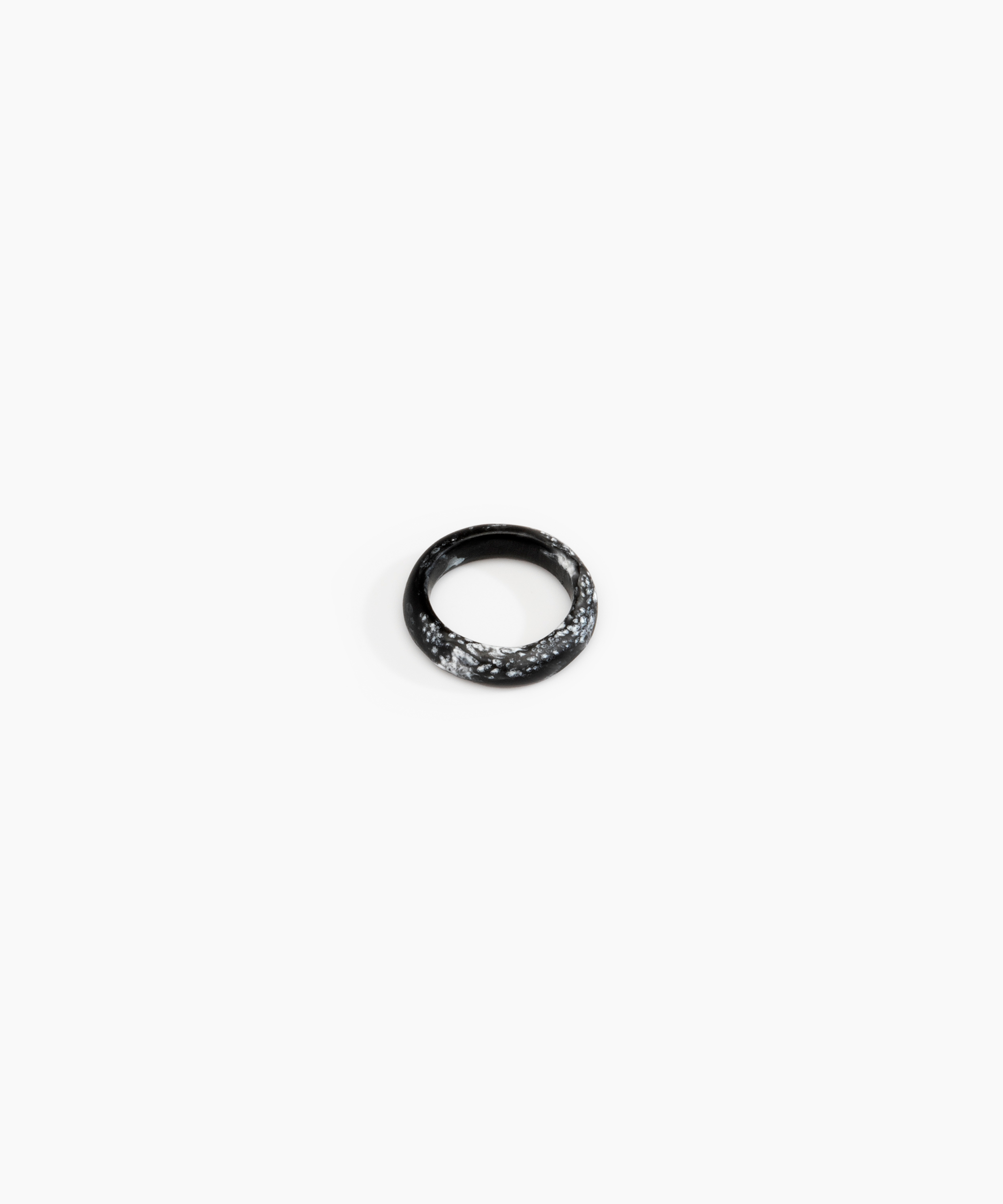 Dinosaur Designs Modern Tribal Band Ring Rings in Black Marble Colour resin with Wide Fit