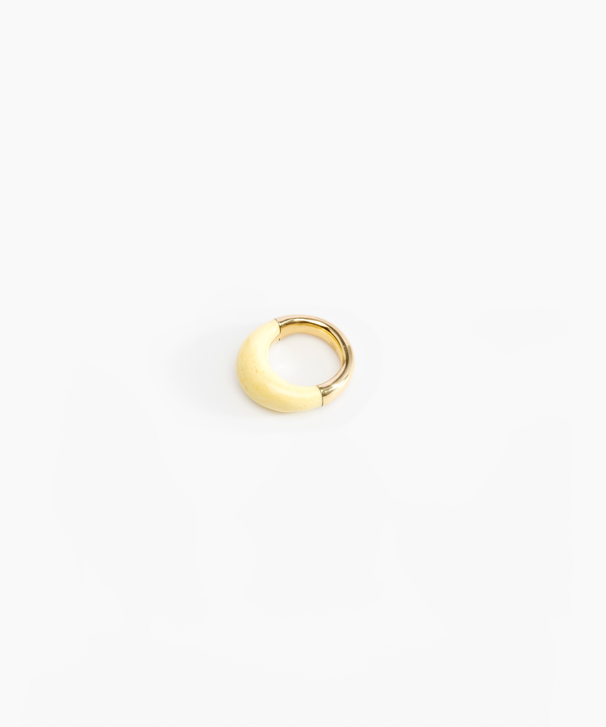 Dinosaur Designs Medium Horn Ring Rings in Lemon color resin with Nano-Coated Brass Material