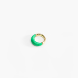 Dinosaur Designs Medium Horn Ring Rings in Leaf color resin with Nano-Coated Brass Material