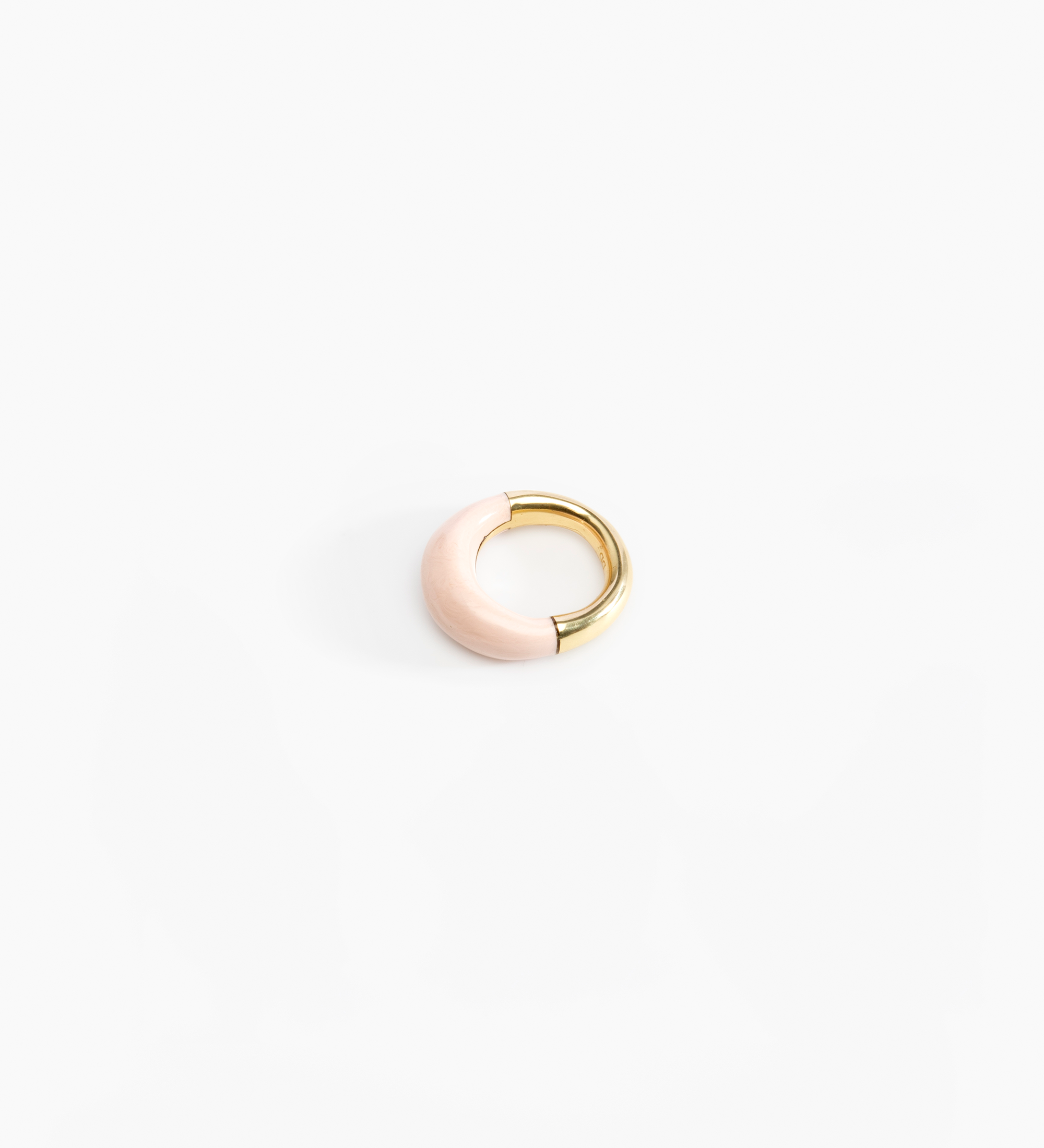 Dinosaur Designs Medium Horn Ring Rings in Rose Swirl Colour resin with Nano-Coated Brass Material