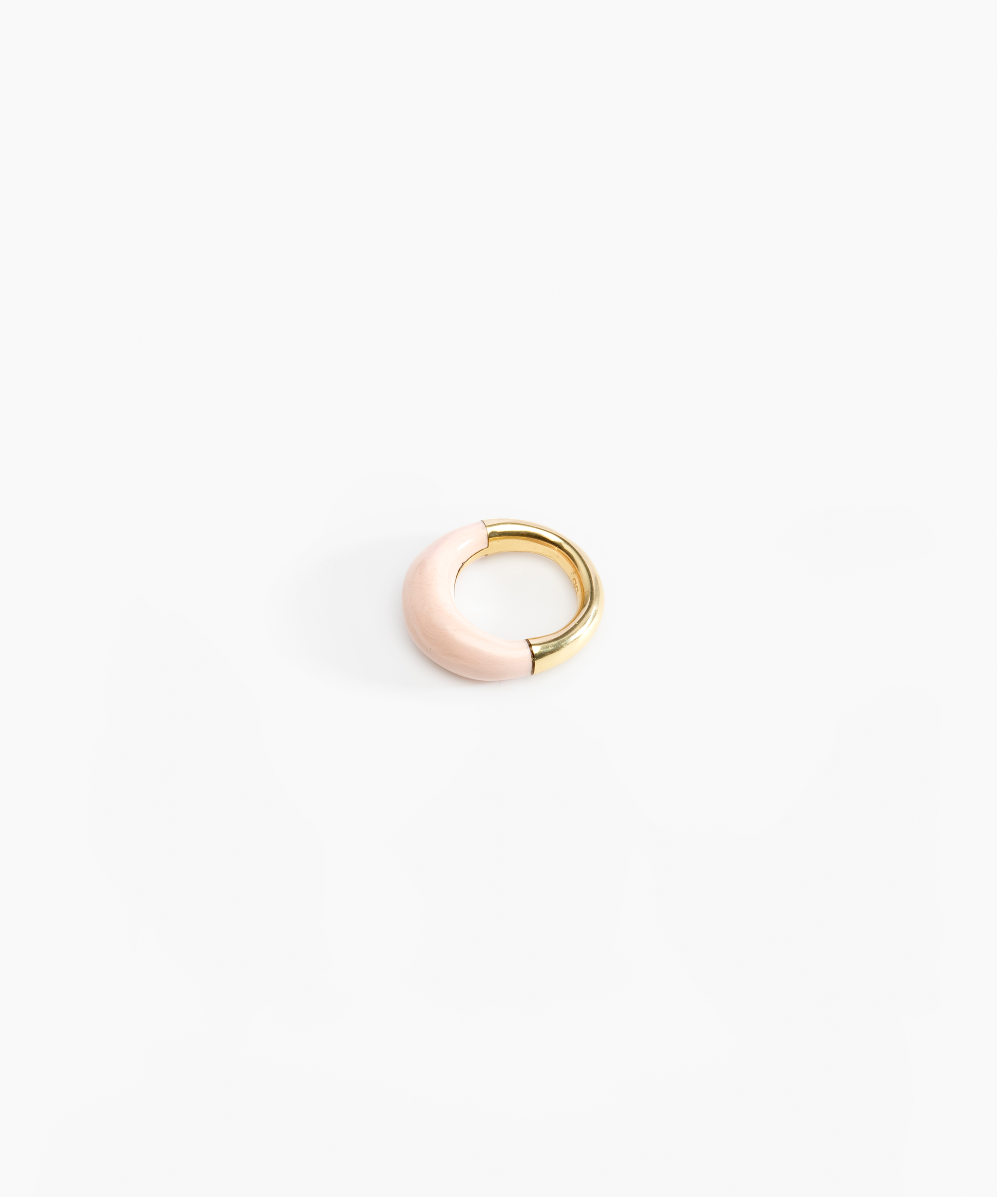 Dinosaur Designs Medium Horn Ring Rings in Rose Swirl color resin with Nano-Coated Brass Material