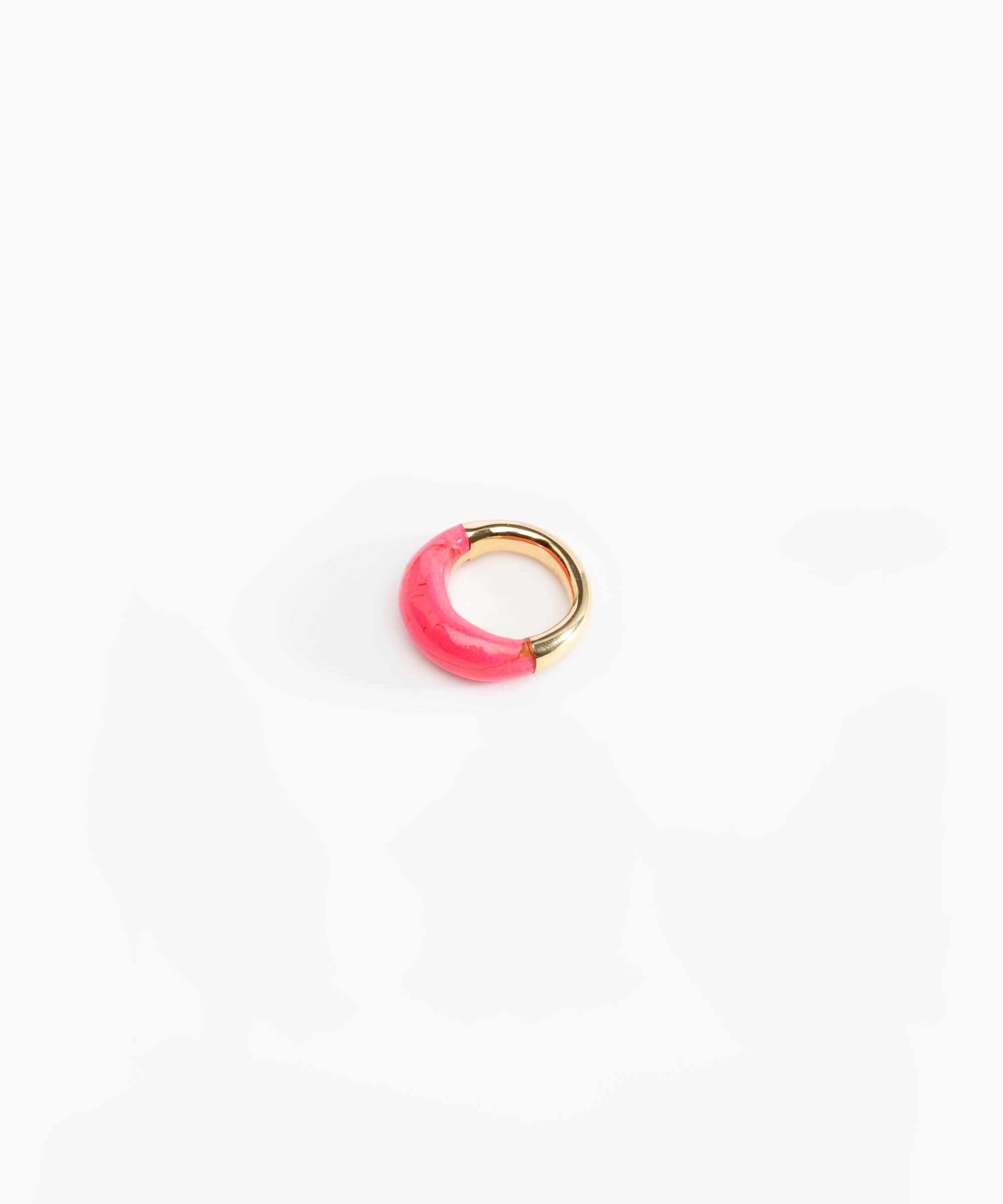 Dinosaur Designs Medium Horn Ring Rings in Parakeet color resin with Nano-Coated Brass Material