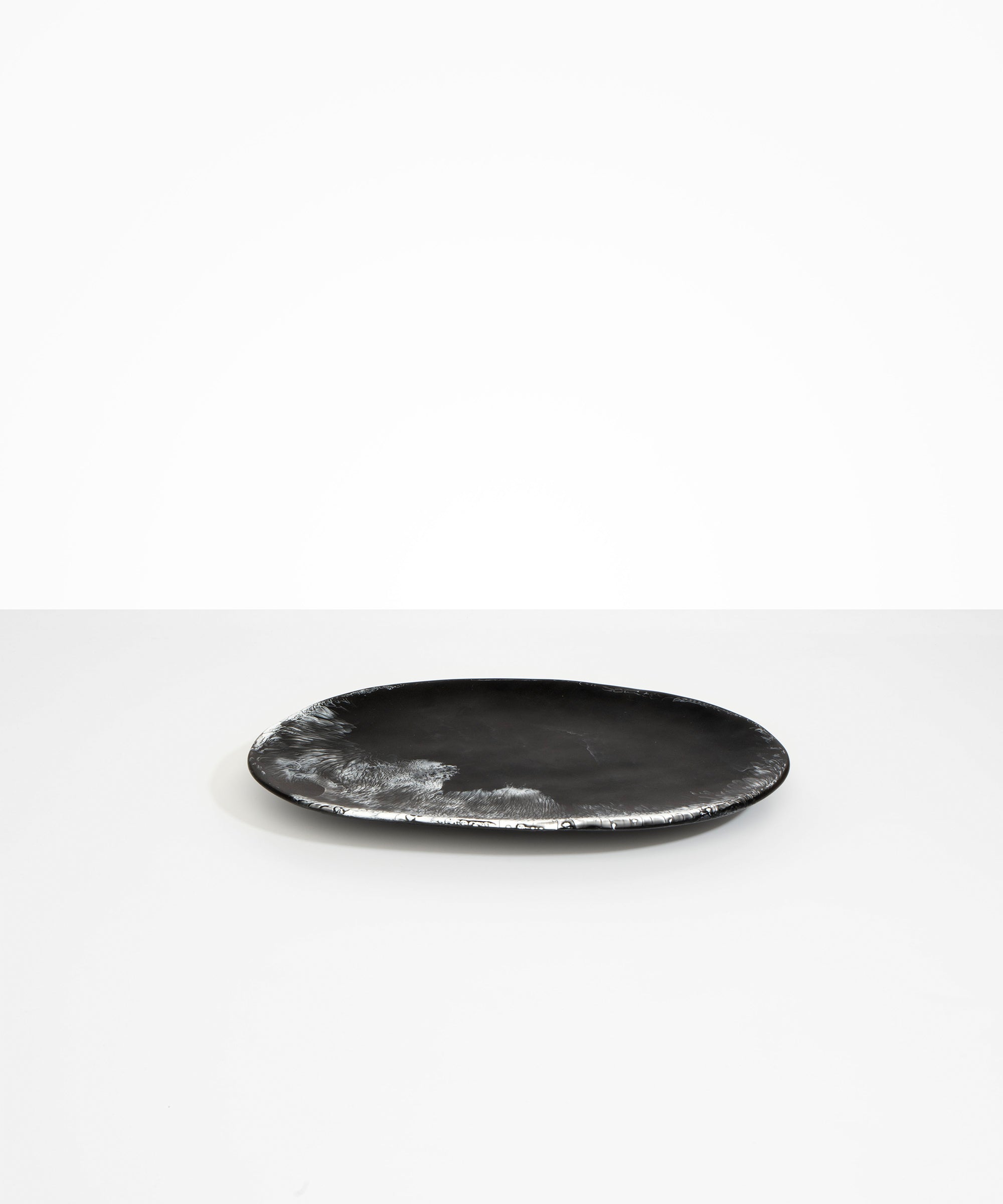 Dinosaur Designs Large Temple Platter Serving Platters in Black Marble color resin
