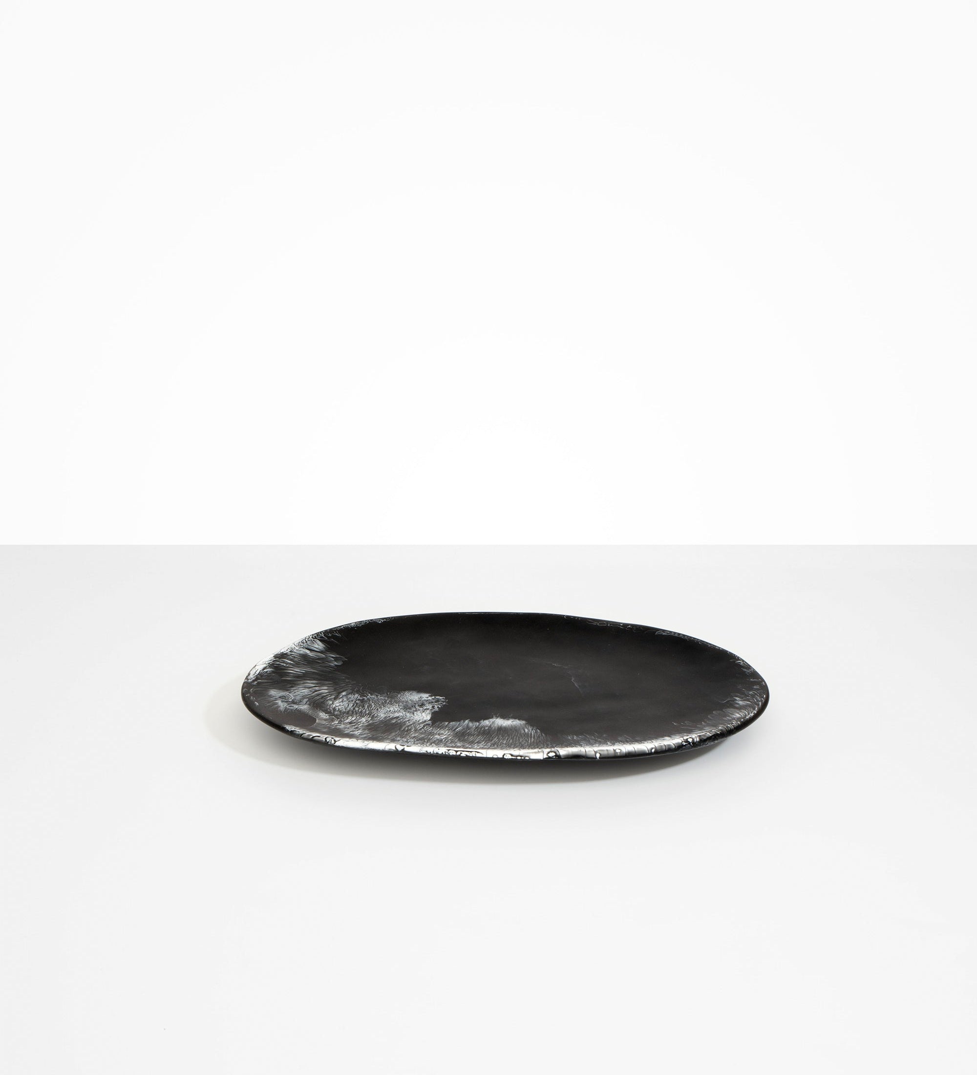 Dinosaur Designs Large Temple Platter Serving Platters in Black Marble Colour resin