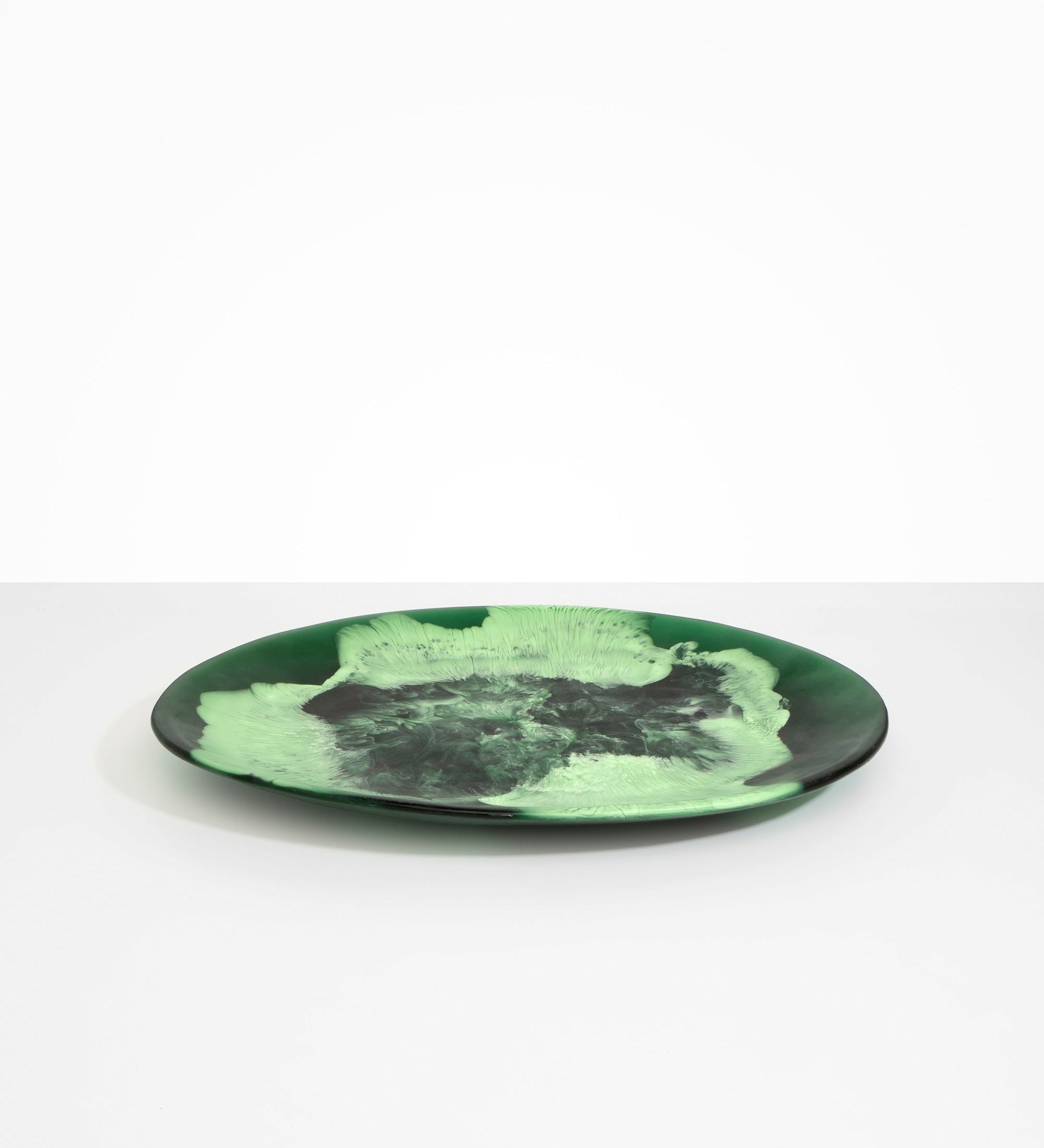 Dinosaur Designs Long Temple Platter Serving Platters in Moss color resin 