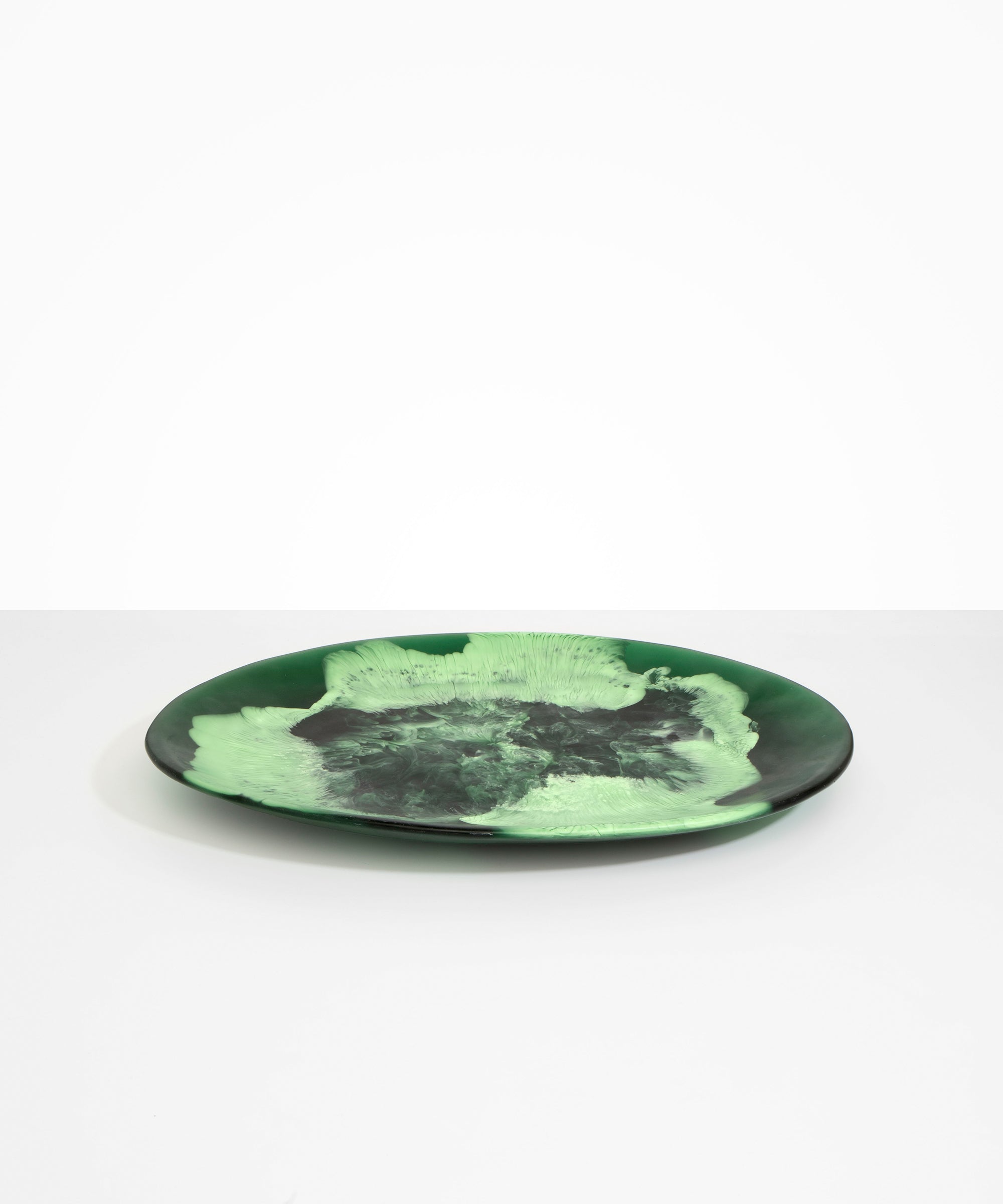 Dinosaur Designs Long Temple Platter Serving Platters in Moss color resin