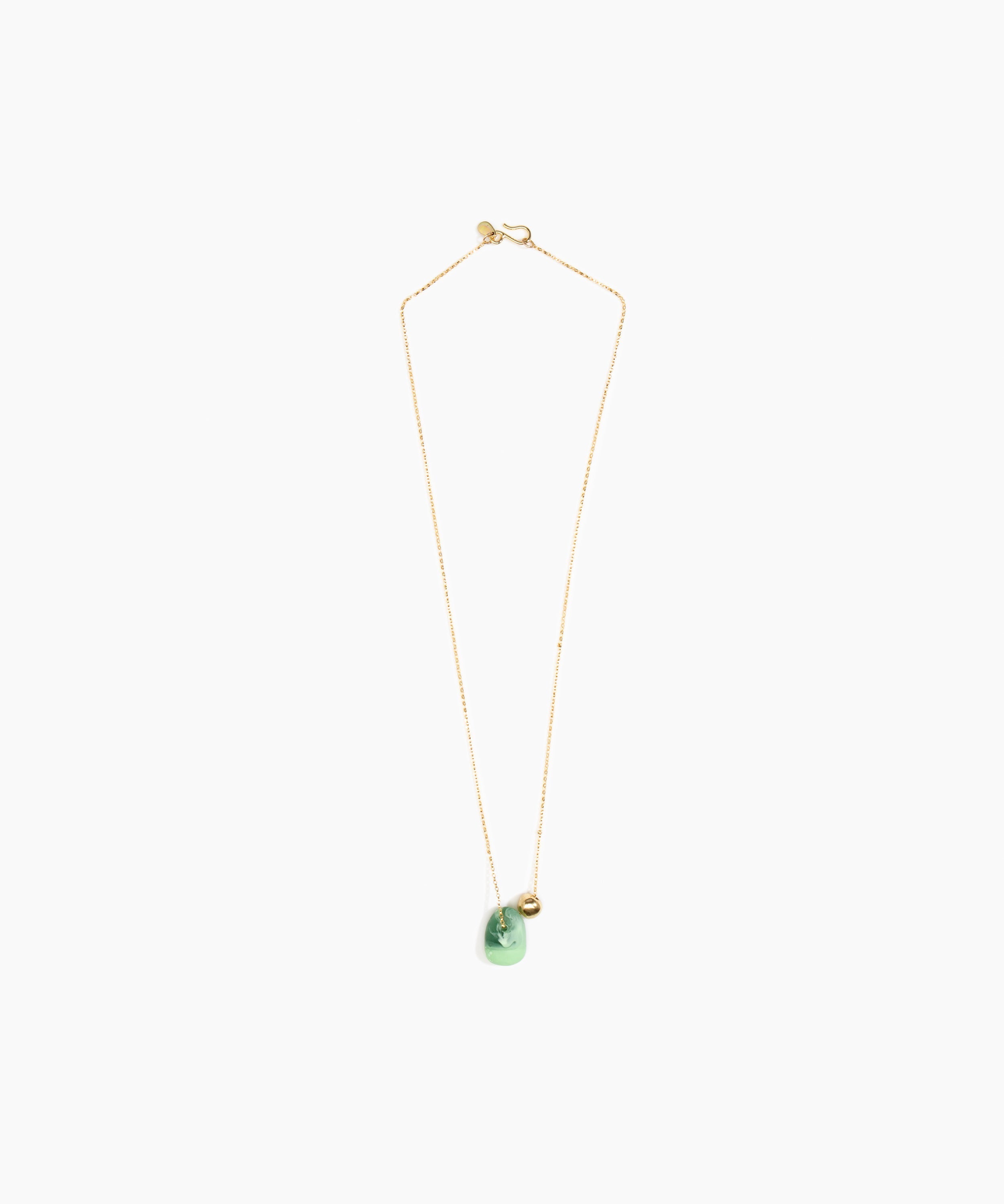 Dinosaur Designs Joie De Vivre Pendant Necklaces in Moss color resin with Gold-Filled Material