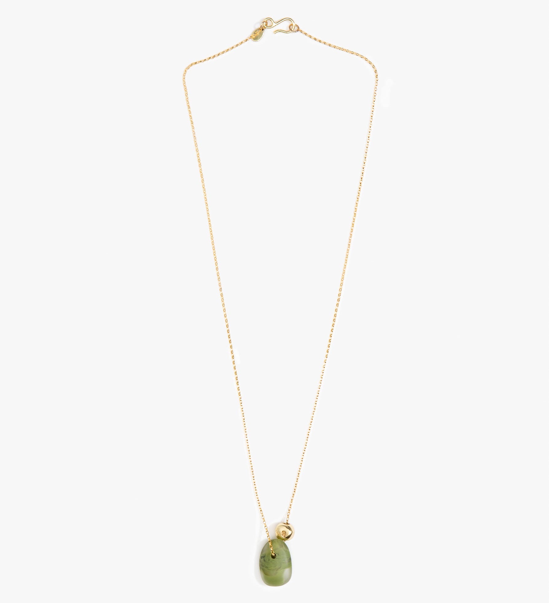 Dinosaur Designs Joie De Vivre Pendant Necklaces in Olive color resin with Gold-Filled Material