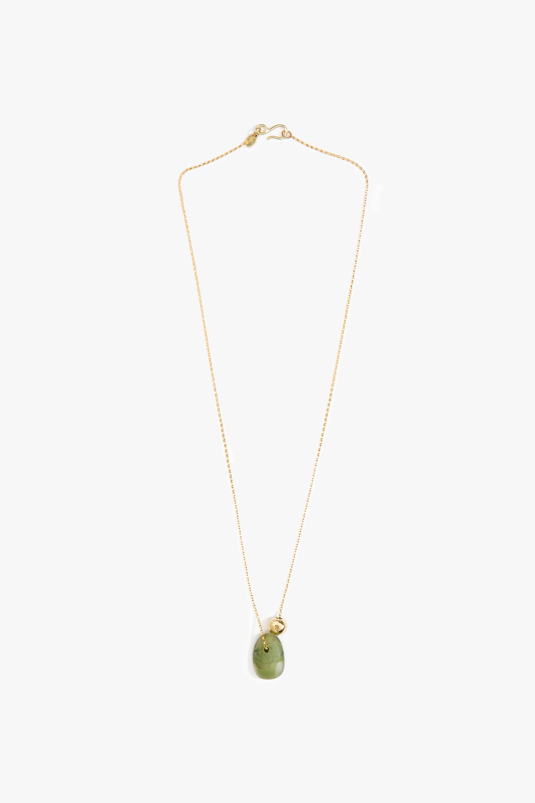 Dinosaur Designs Joie De Vivre Pendant Necklaces in Olive color resin with Gold-Filled Material