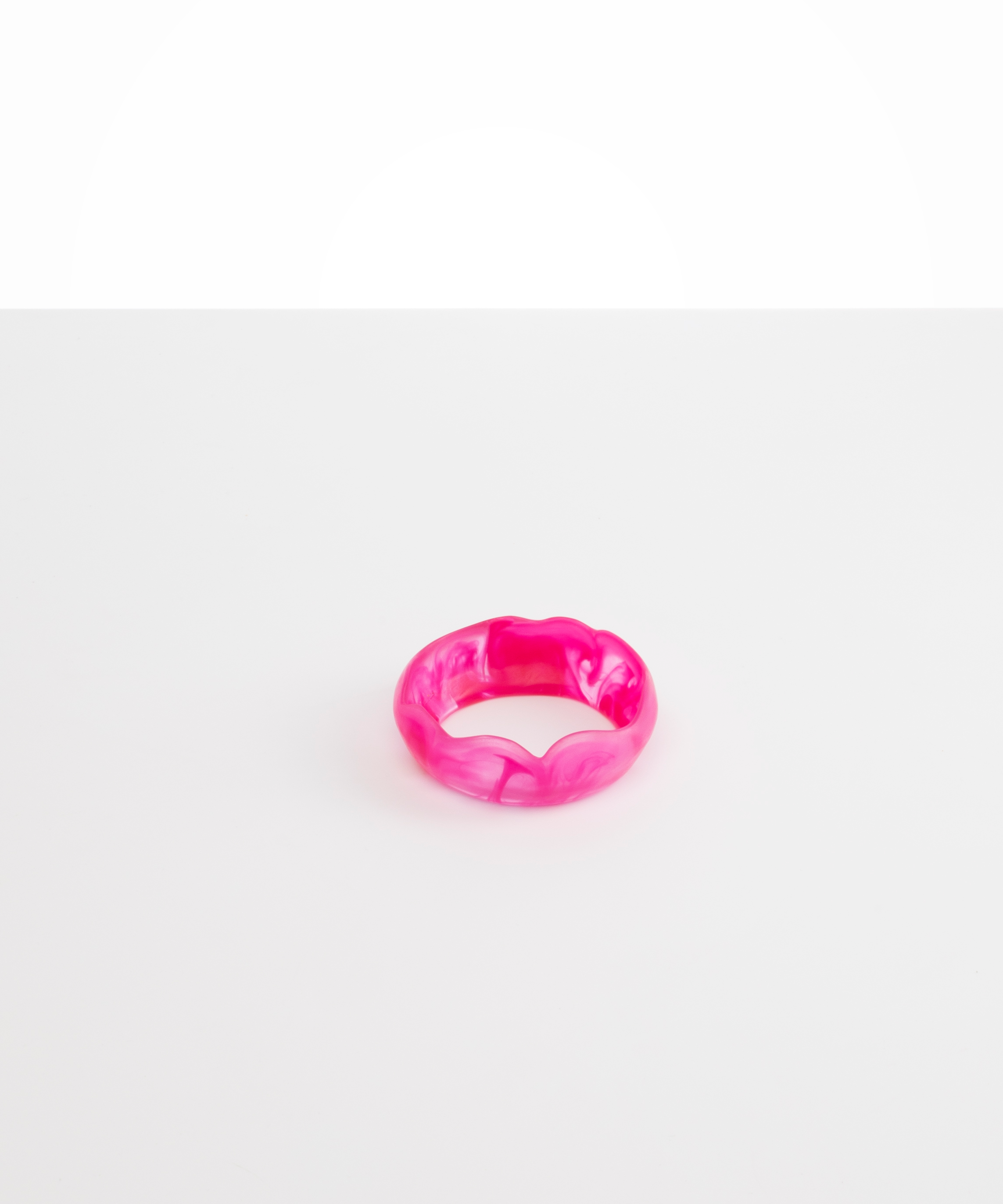 Dinosaur Designs Paradise Bangle Bracelets in Flamingo color resin with Wide Fit