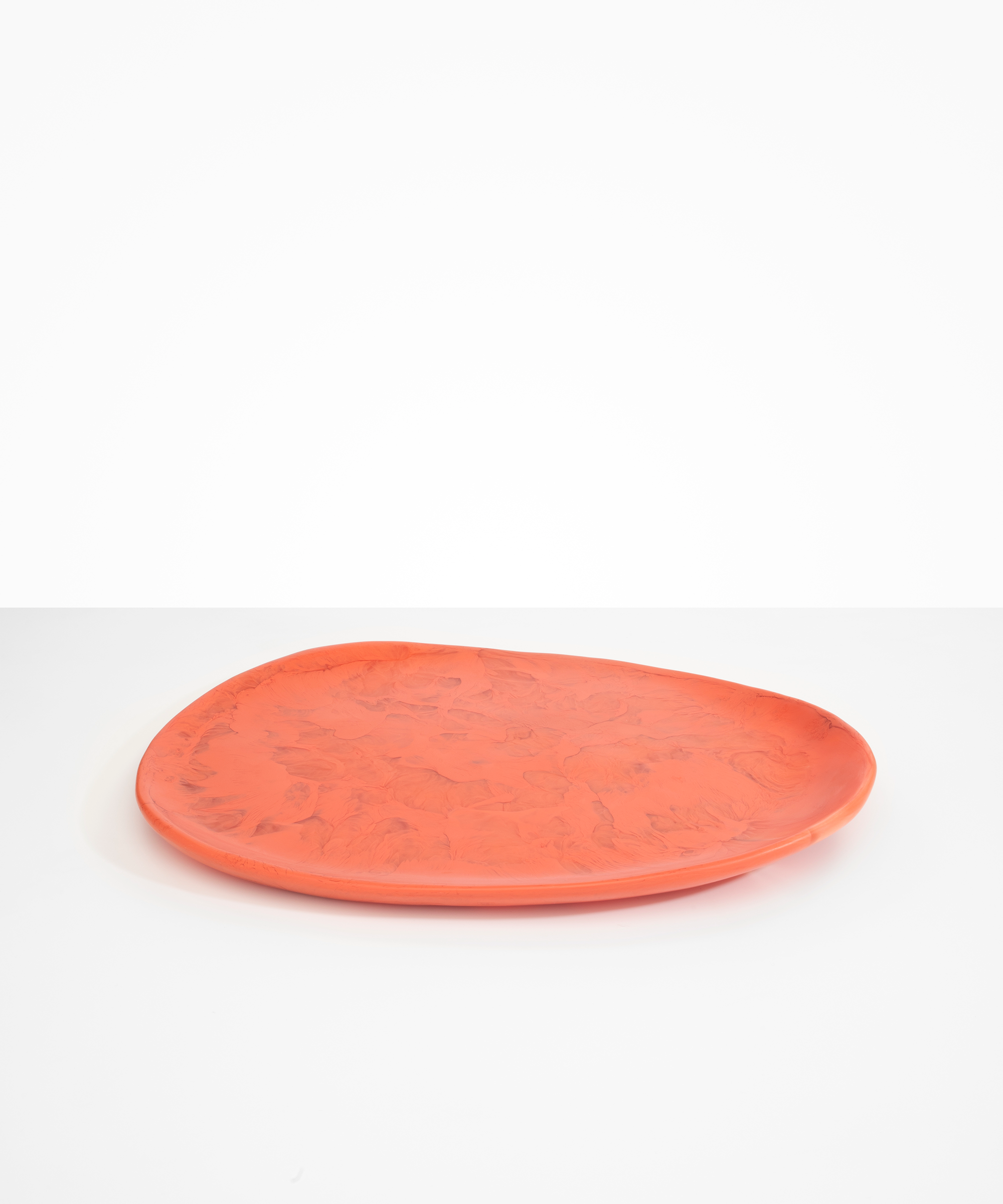 Dinosaur Designs Large Pebble Platter Serving Platters in Coral Swirl color resin