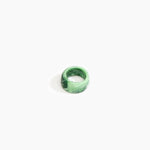 Dinosaur Designs Band Ring Rings in Moss Colour resin with Wide Fit