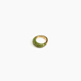 Dinosaur Designs Medium Horn Ring Rings in Olive color resin with Nano-Coated Brass Material