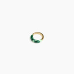 Dinosaur Designs Small Horn Ring Rings in Moss Colour resin with Nano-Coated Brass Material