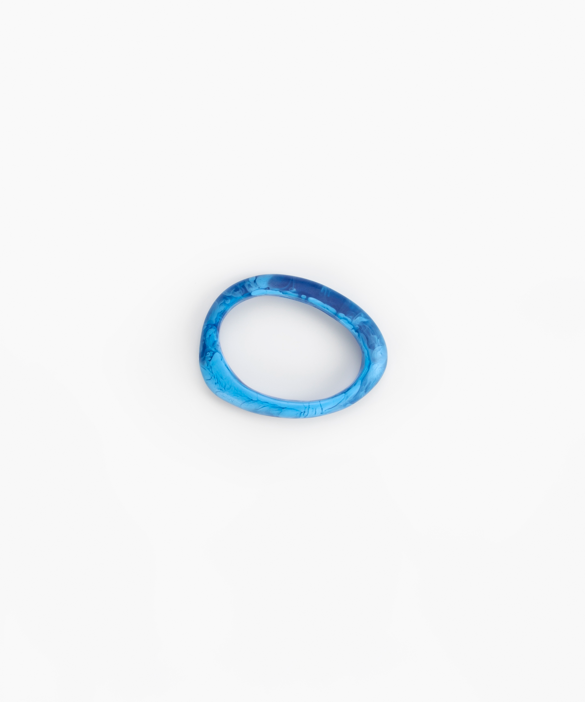 Dinosaur Designs Rock Wishbone Bangle Bracelets in Sky Colour resin with Wide Fit