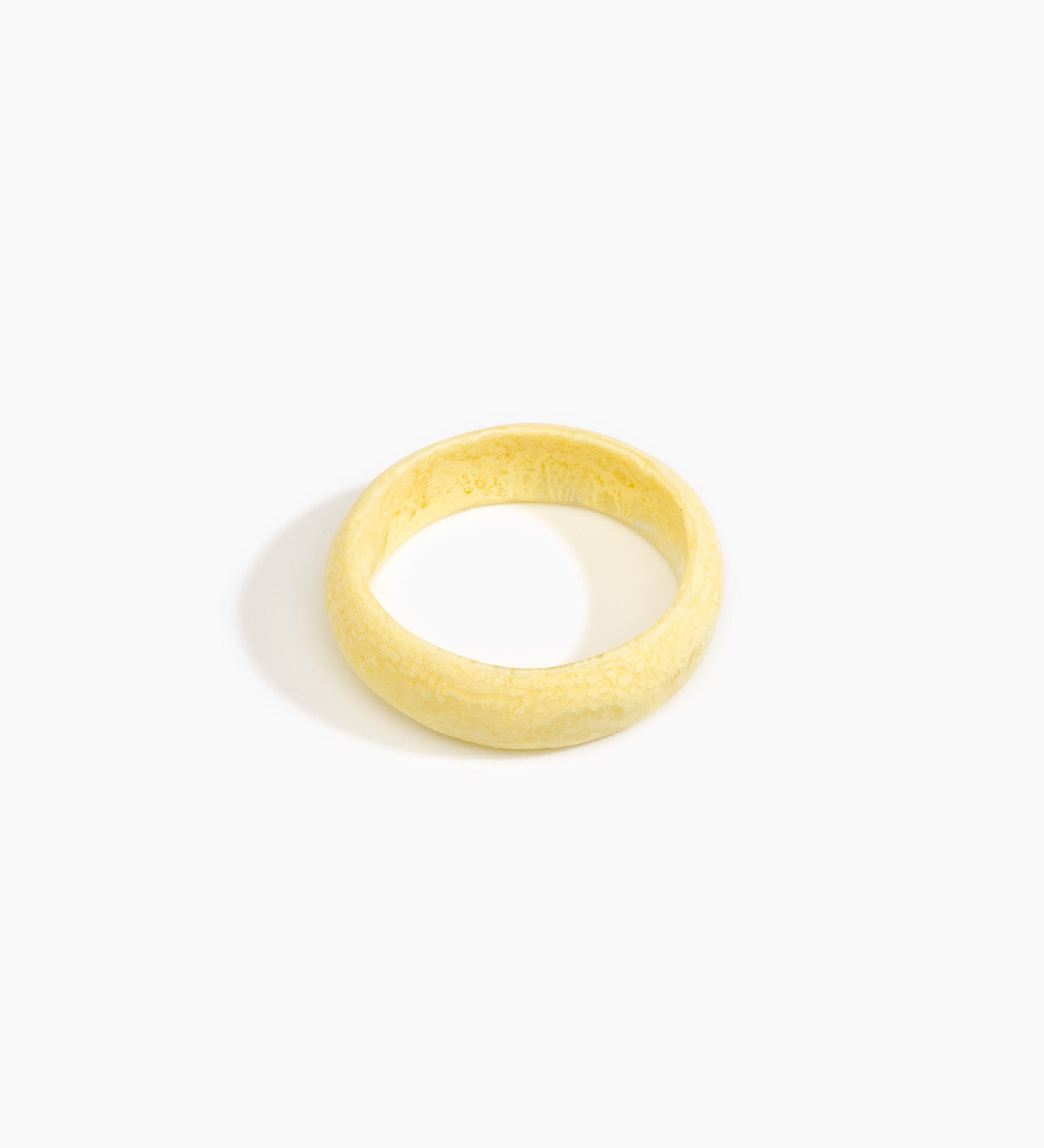 Dinosaur Designs Medium Organic Oval Bangle Bracelets in Lemon color resin with Wide Fit