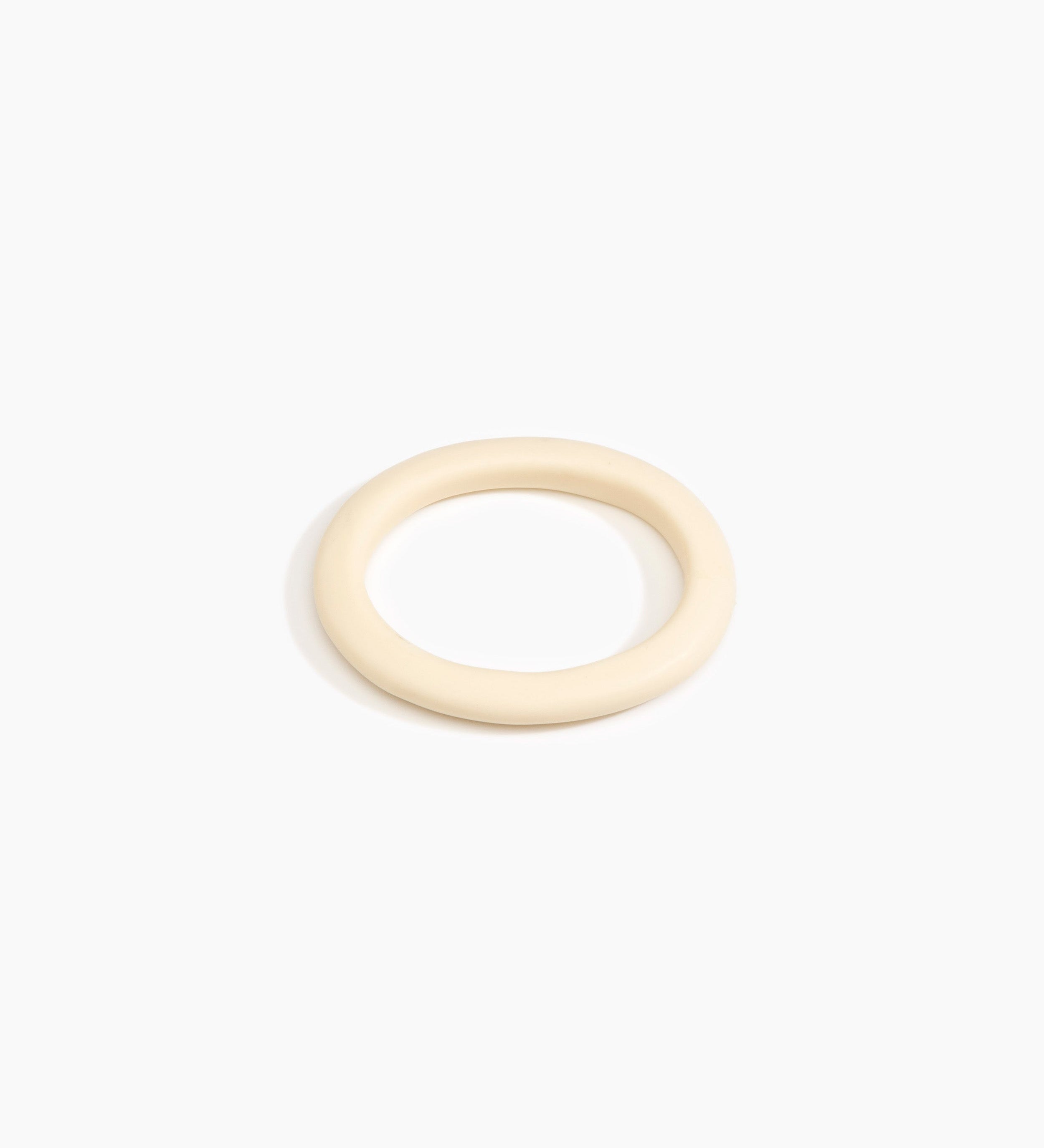 Dinosaur Designs Small Organic Oval Bangle Bracelets in Cream color resin with Wide Fit