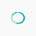 Dinosaur Designs Polished Classic Wishbone Bangle Bracelets in Lagoon color resin with Wide Fit