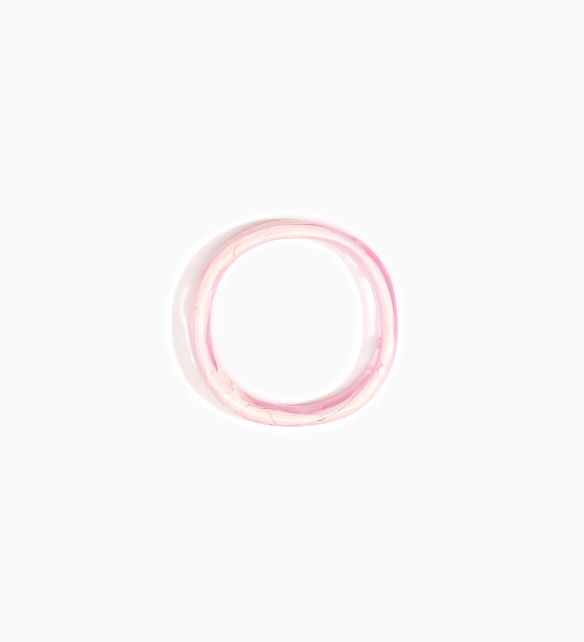 Dinosaur Designs Polished Classic Wishbone Bangle Bracelets in Shell Pink color resin with Wide Fit